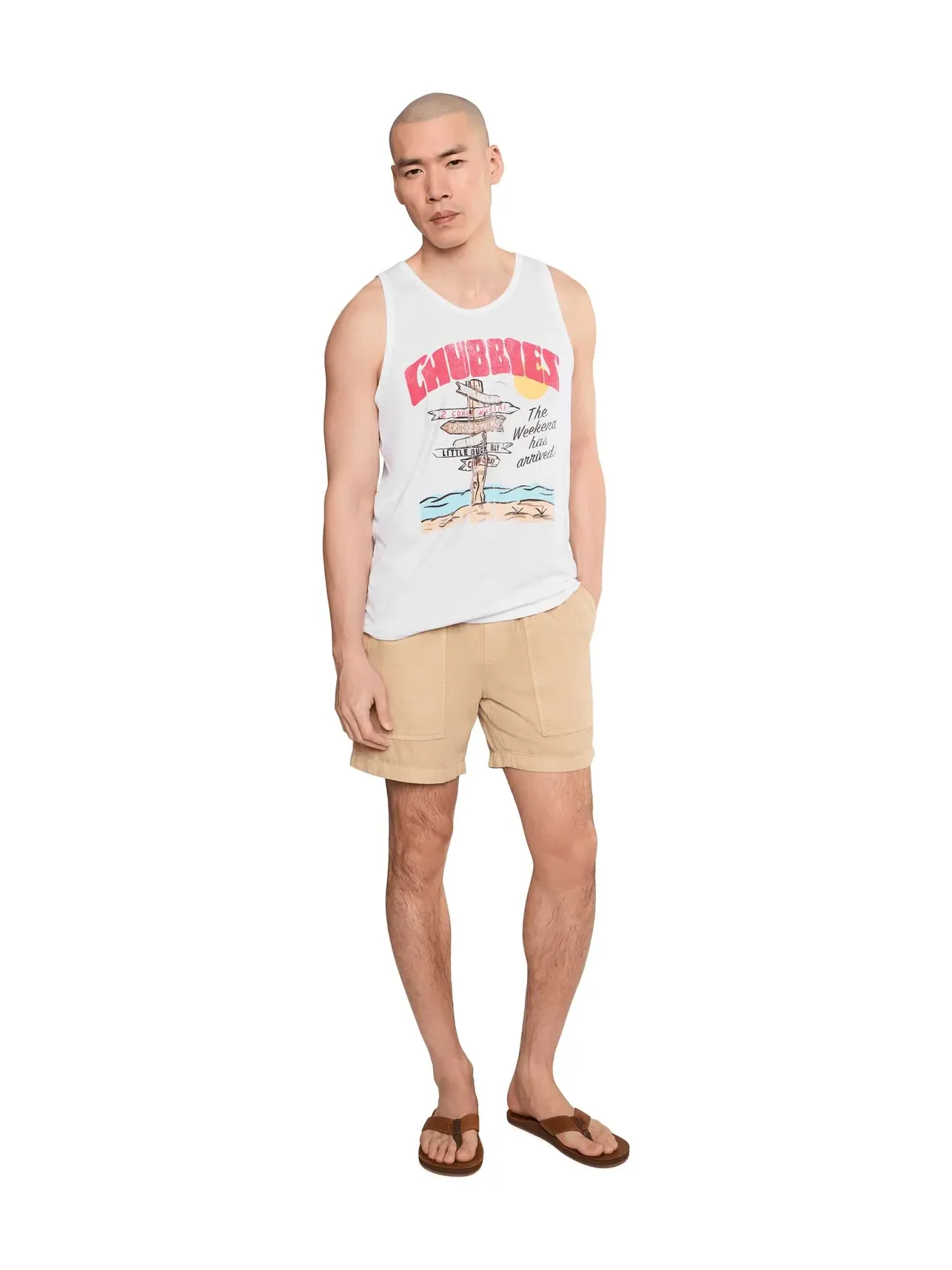 Майка Chubbies The Fork In The Road (non Pocket Graphic Tank) — изображение 2 из 5, белый