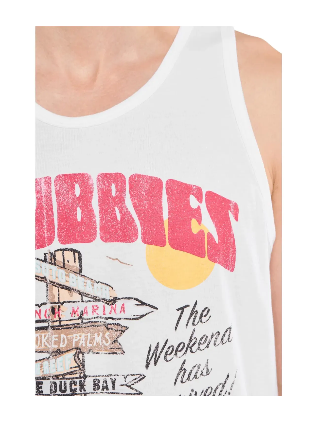 Майка Chubbies The Fork In The Road (non Pocket Graphic Tank) — изображение 5 из 5, белый