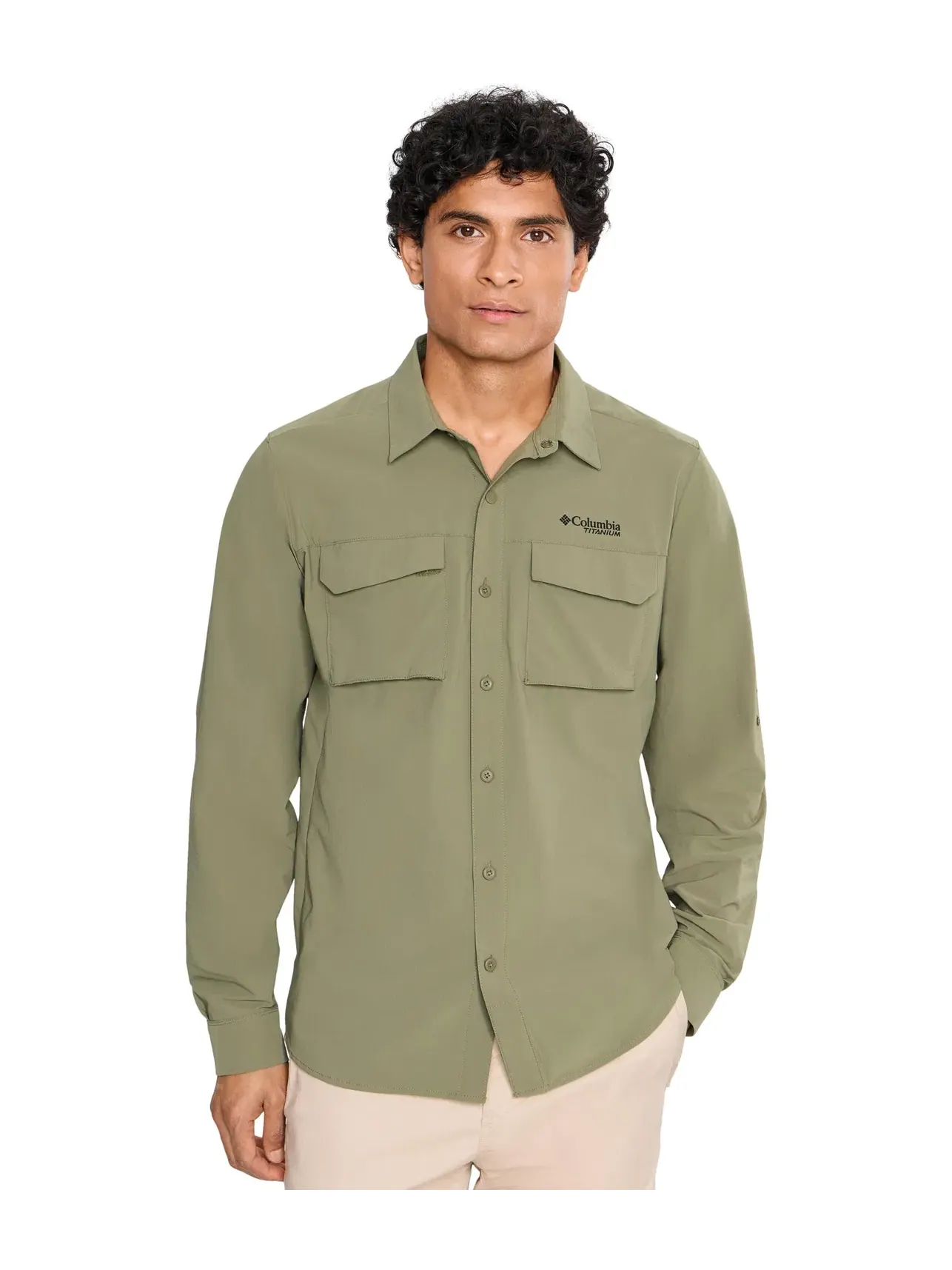 Лонгслив Silver Ridge Elite Long Sleeve Woven Columbia — изображение 1 из 5, зеленый