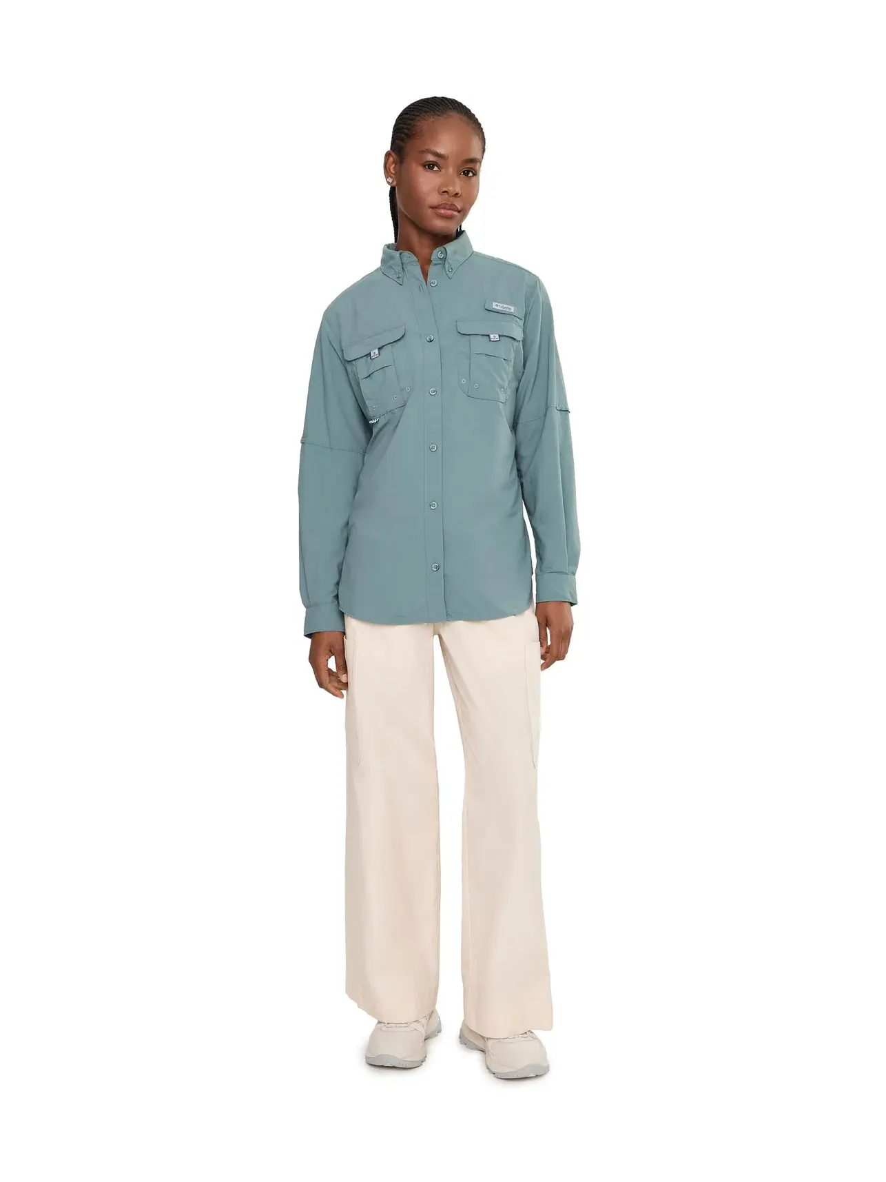 Лонгслив PFG Bahama II Long Sleeve Columbia — изображение 2 из 5, серебристый