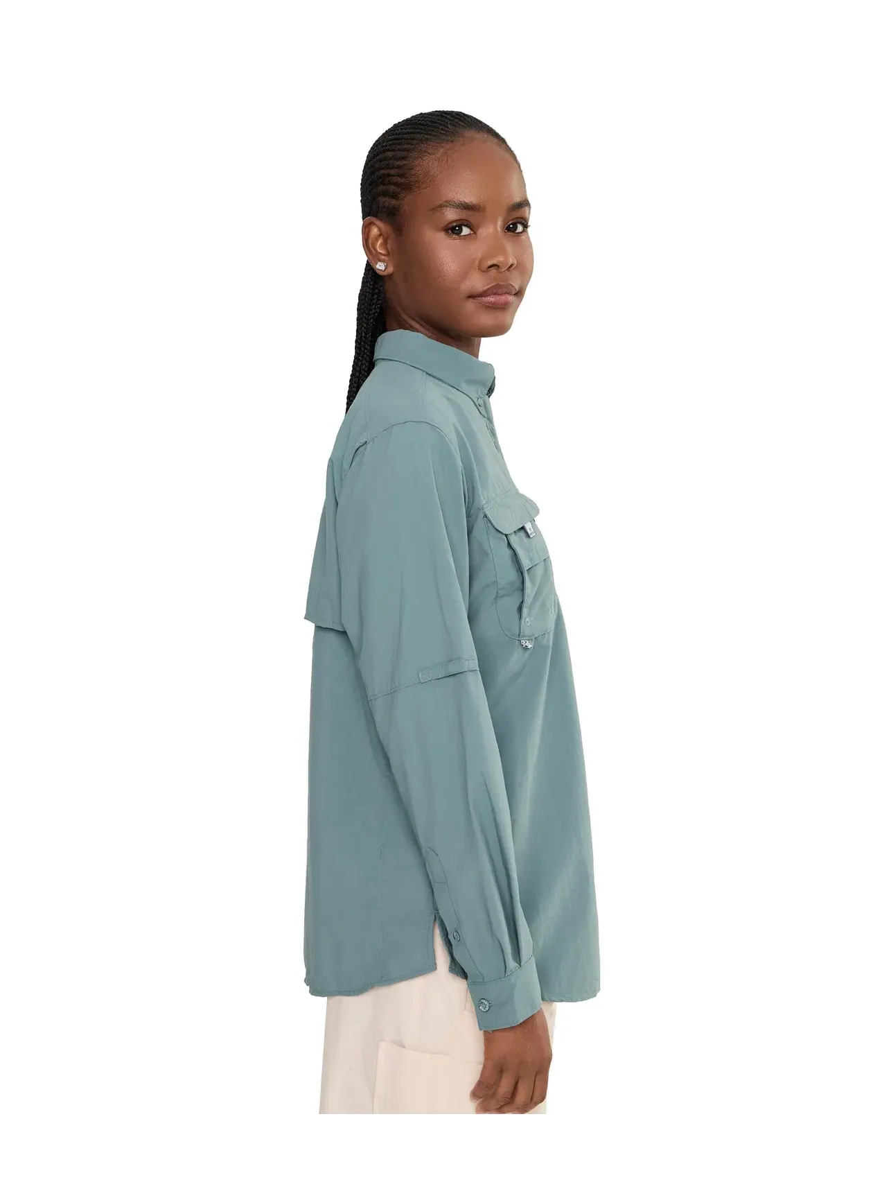Лонгслив PFG Bahama II Long Sleeve Columbia — изображение 3 из 5, серебристый