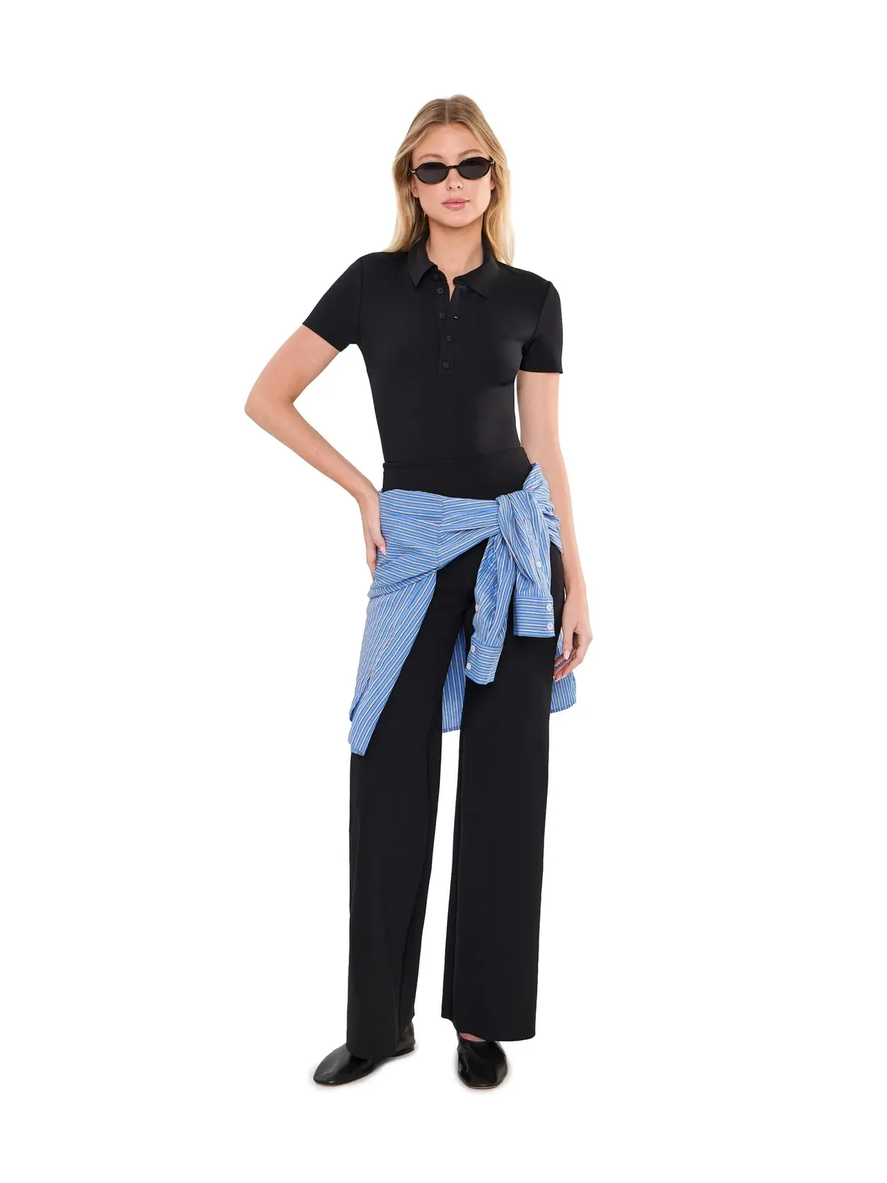 Боди-поло из неопрена Neoprene Polo Bodysuit Commando — изображение 2 из 5, черный