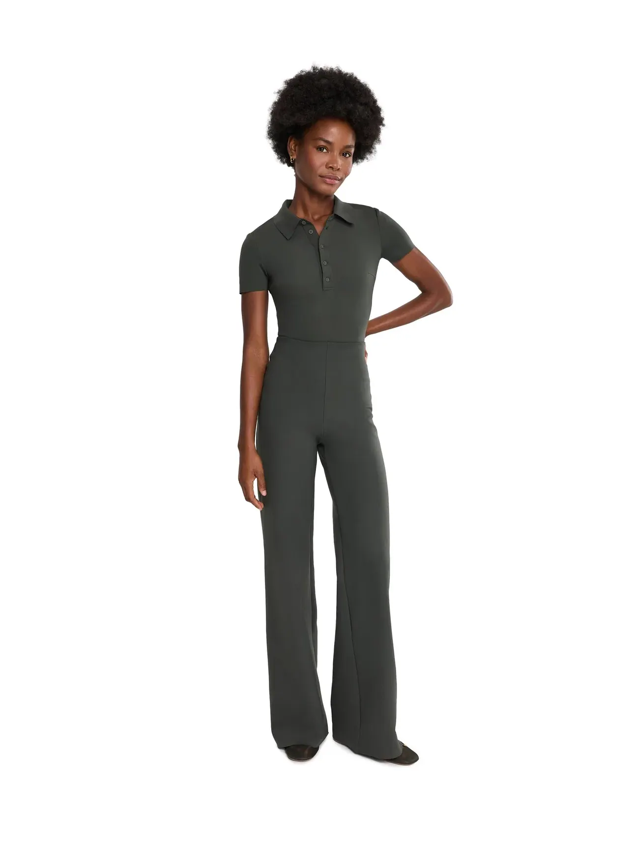 Боди-поло из неопрена Neoprene Polo Bodysuit Commando — изображение 2 из 5, каштанный