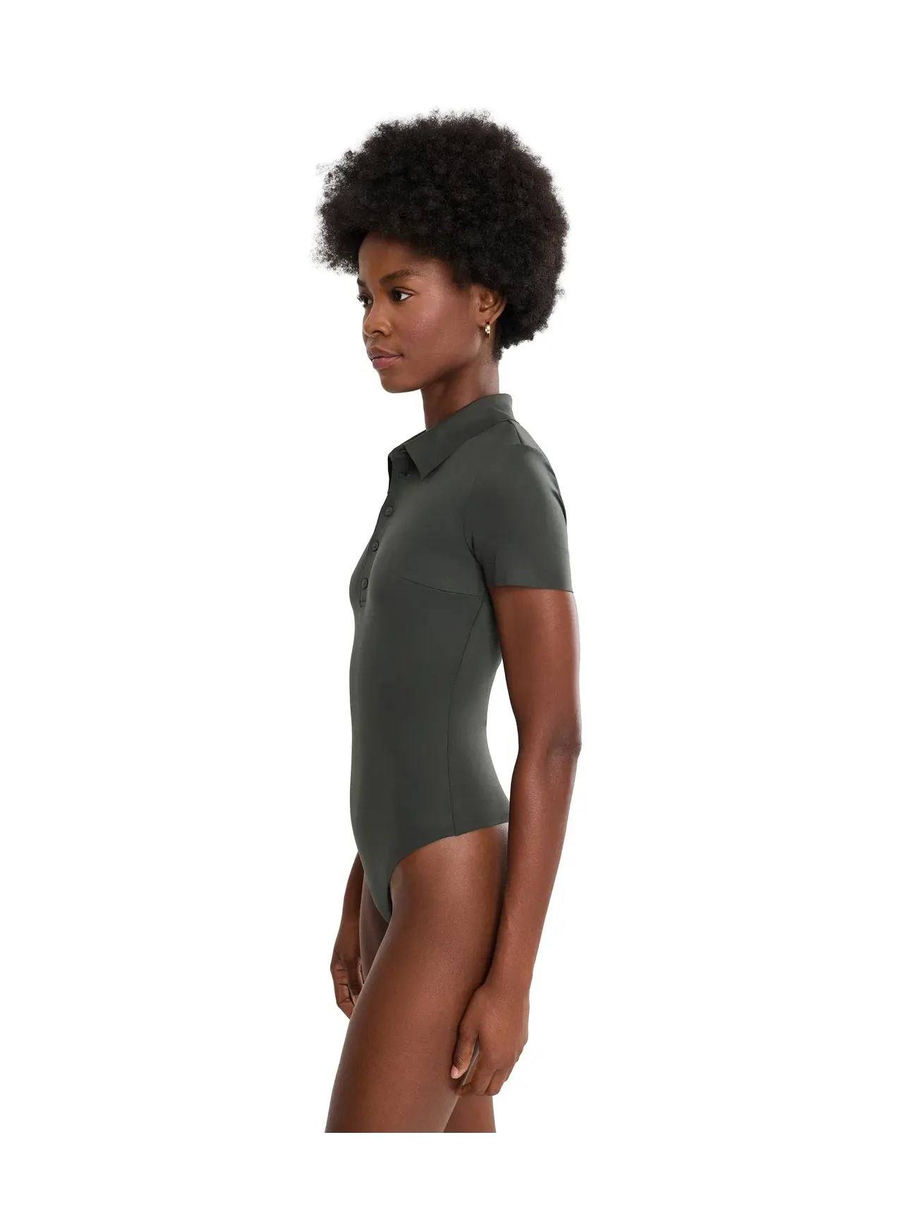 Боди-поло из неопрена Neoprene Polo Bodysuit Commando — изображение 3 из 5, каштанный
