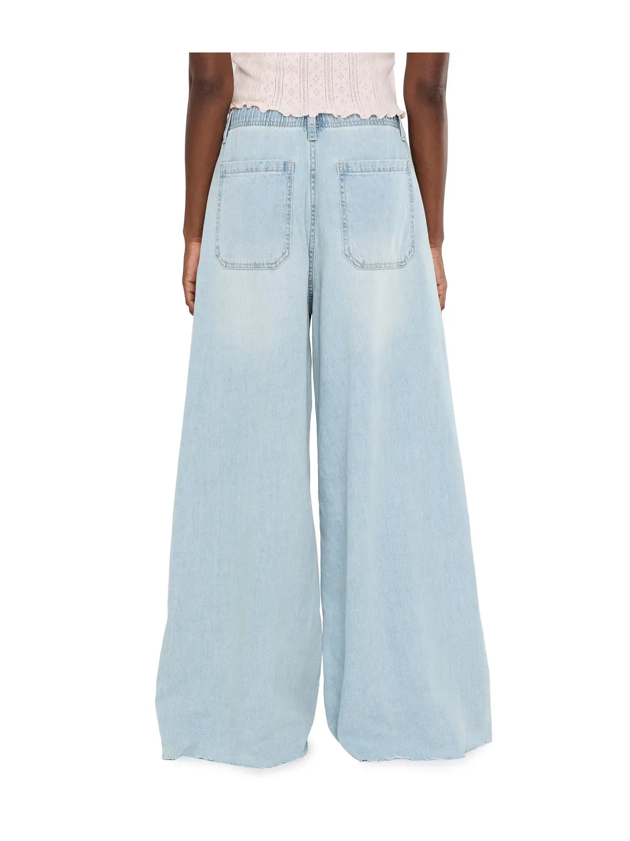 Джинсы широкие на резинке Cabana Wide Leg Pull-On in Charmed Daze — изображение 4 из 5, чарм