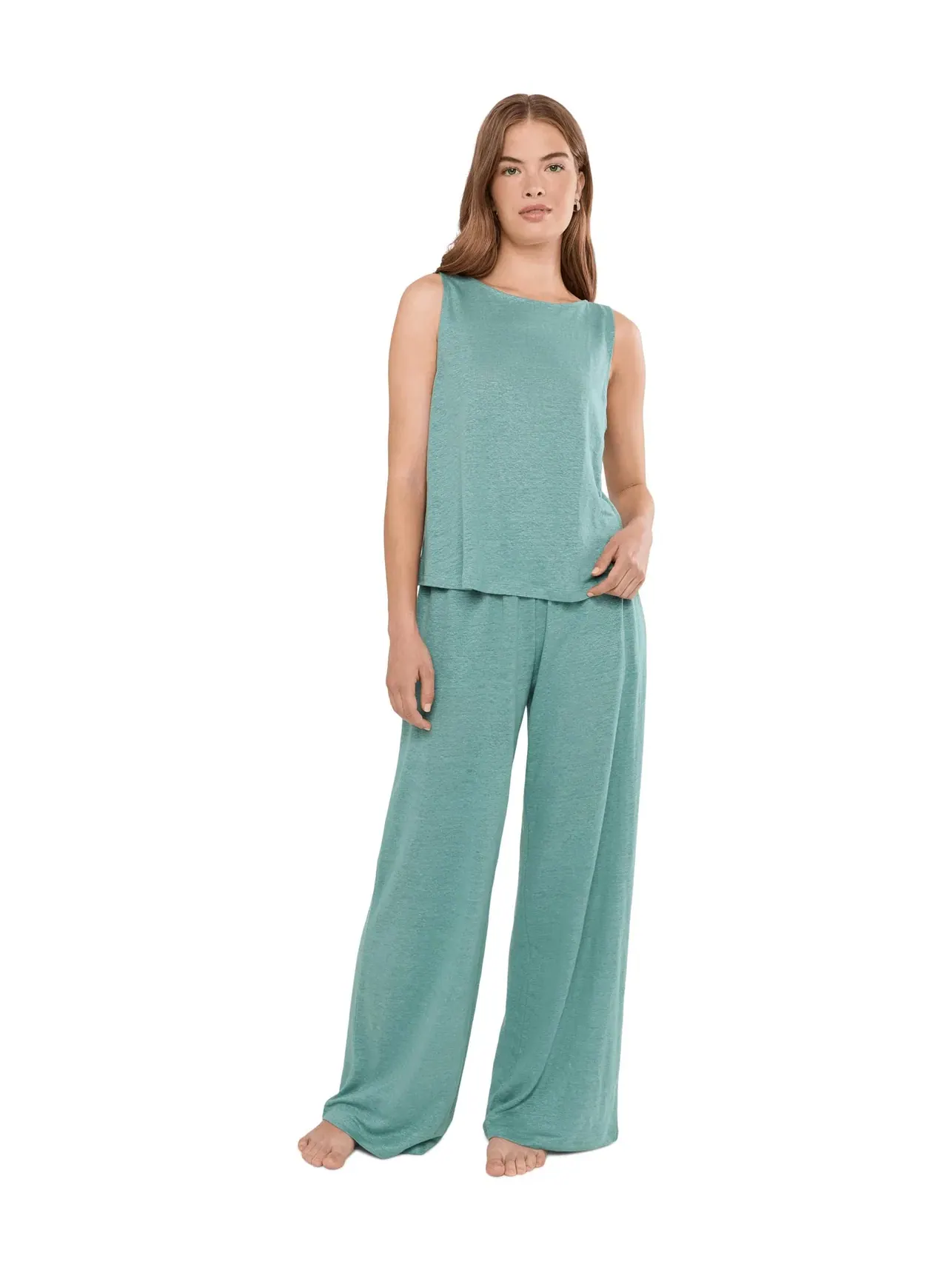 Топ-кроп из органического льна Oranic Linen Crop Tank Eberjey — изображение 2 из 5, трава