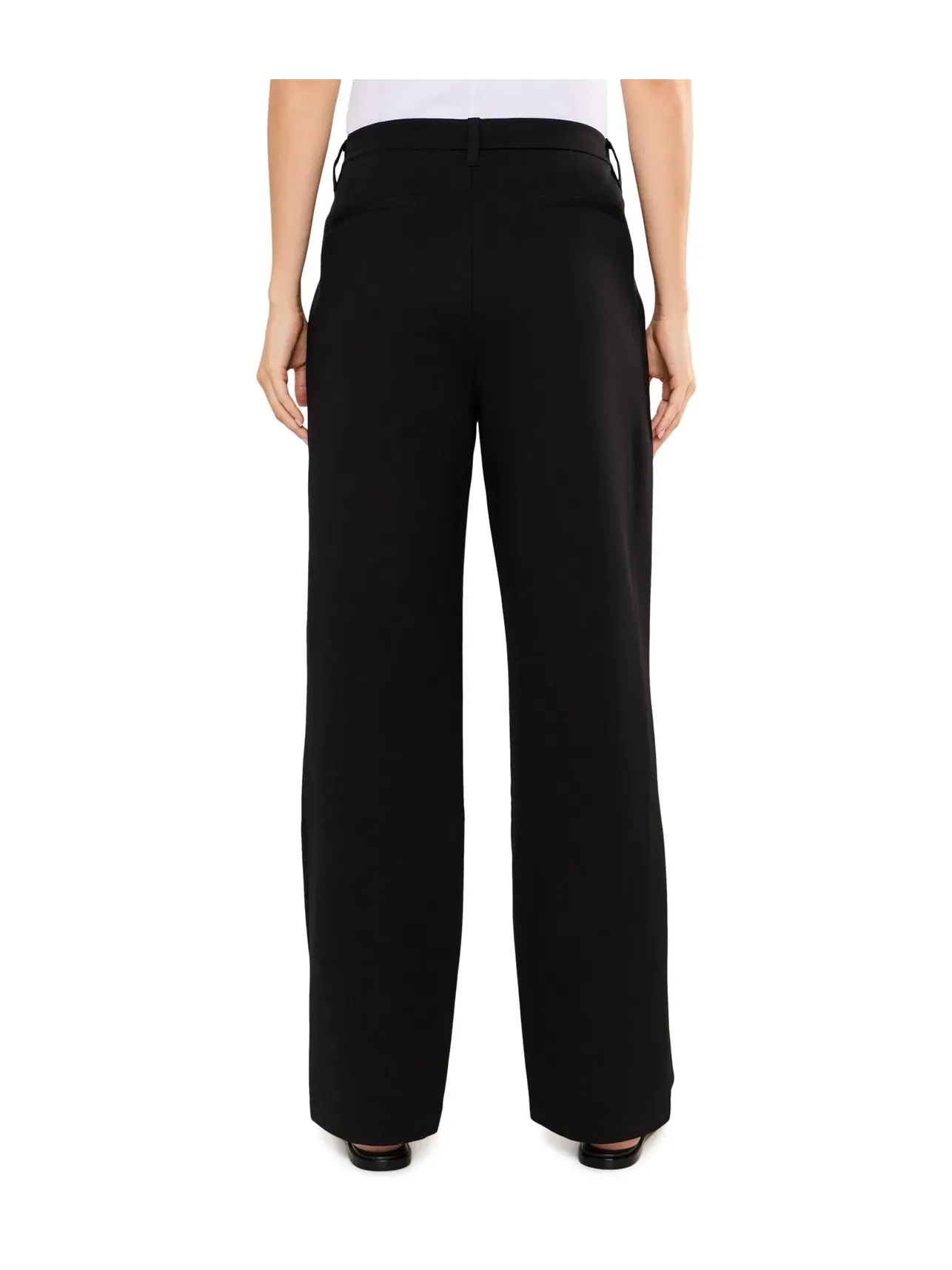 Моющиеся брюки из ткани Flex Ponte полной длины Eileen Fisher — изображение 4 из 5, черный