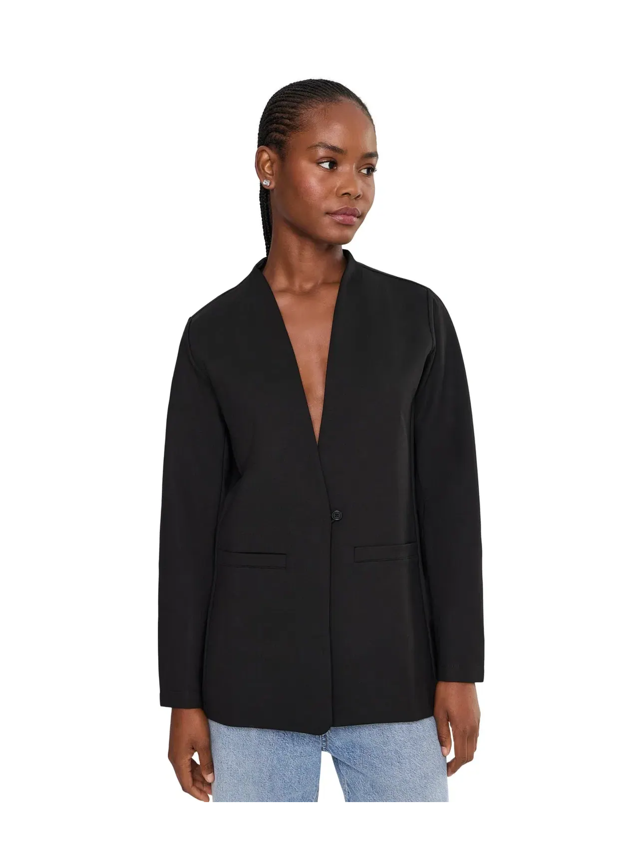 Блейзер по фигуре из тянущегося понте, можно стирать Washable Flex Ponte Shaped Blazer Eileen Fisher — изображение 1 из 5