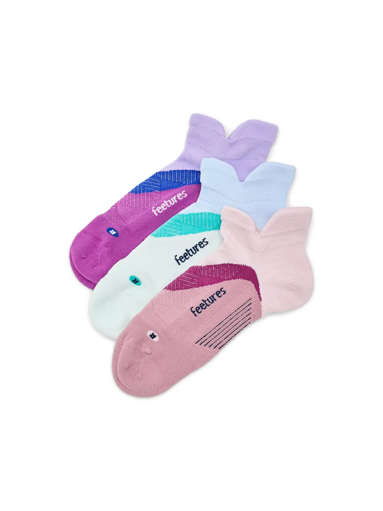 Носки с легкой амортизацией и язычком, 3 пары Elite Light Cushion Tab 3-Pair Pack Feetures — изображение 1 из 2, розовый