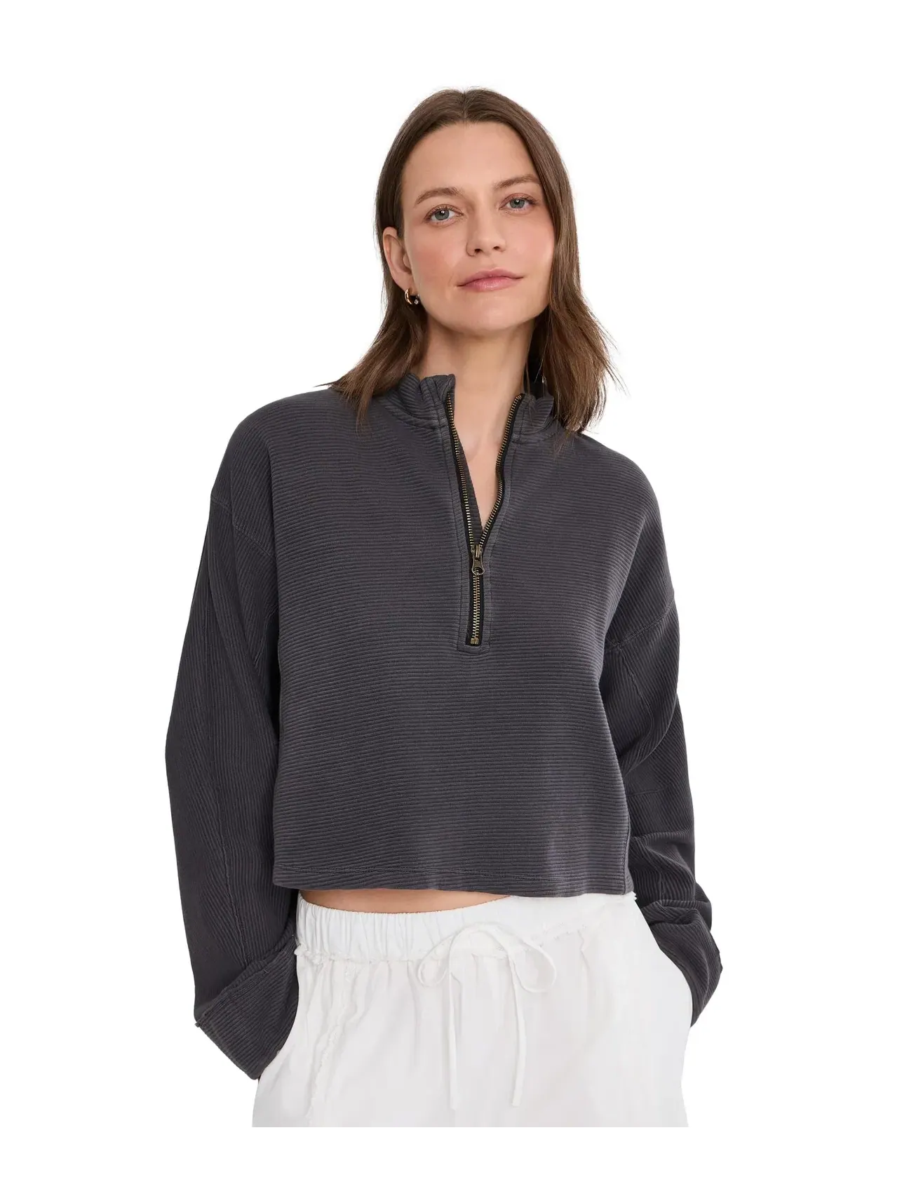 Толстовка на молнии 1/4 We The Free Celeste Quarter Zip Free People — изображение 1 из 5, черный