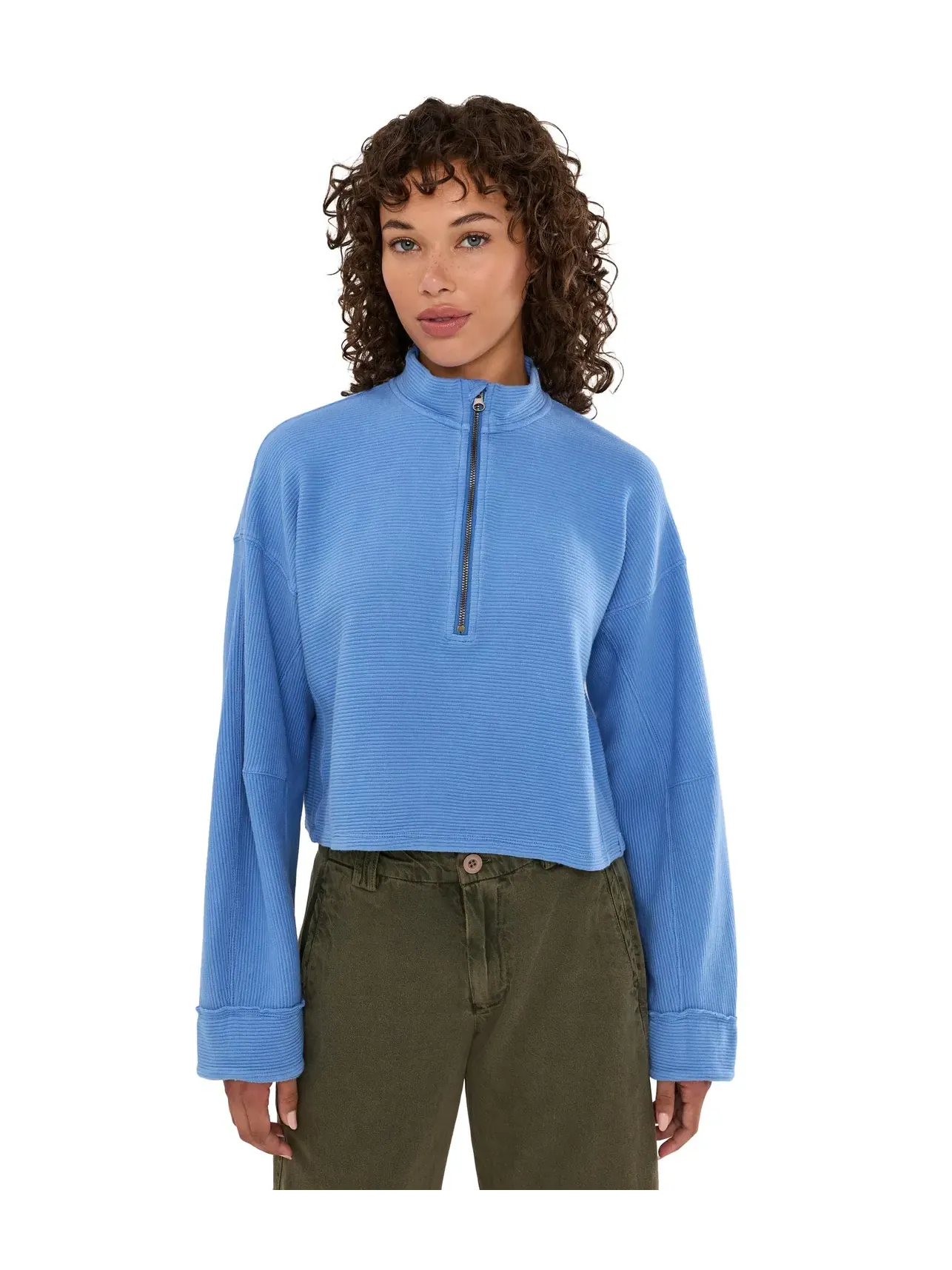 Толстовка на молнии 1/4 We The Free Celeste Quarter Zip Free People — изображение 1 из 5, синий