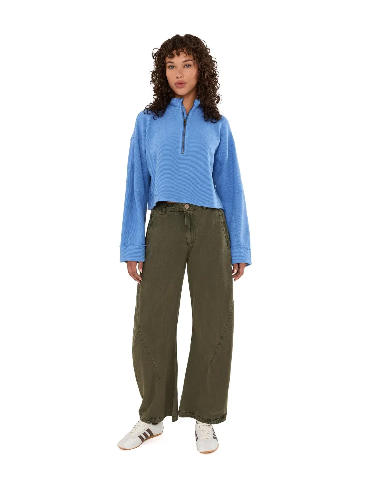Толстовка на молнии 1/4 We The Free Celeste Quarter Zip Free People — изображение 2 из 5, синий