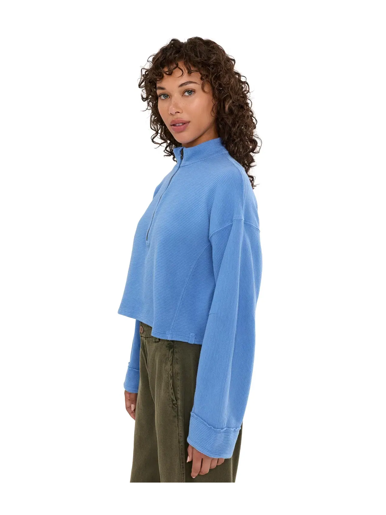 Толстовка на молнии 1/4 We The Free Celeste Quarter Zip Free People — изображение 3 из 5, синий