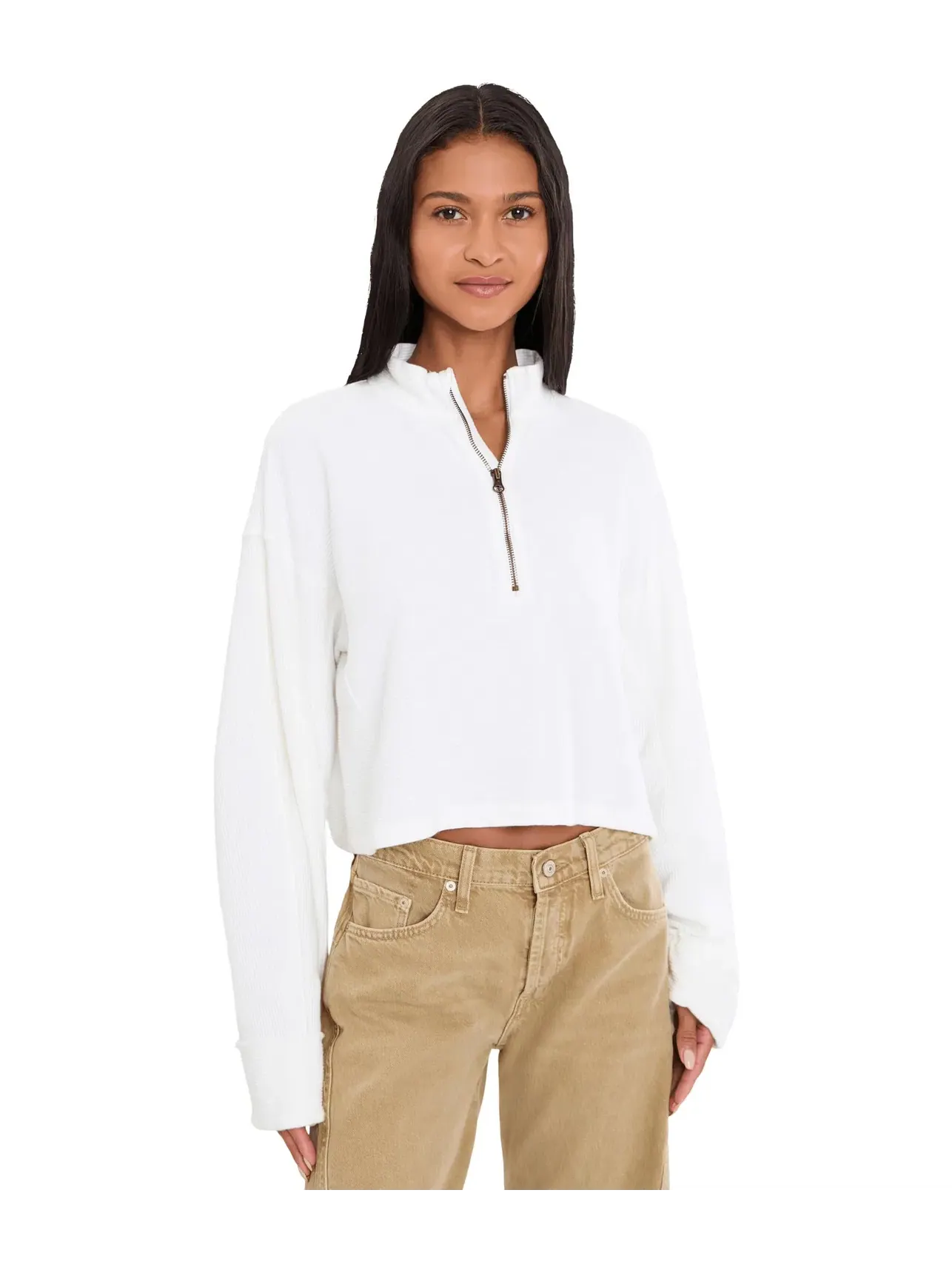 Толстовка на молнии 1/4 We The Free Celeste Quarter Zip Free People — изображение 1 из 5, слоновая кость