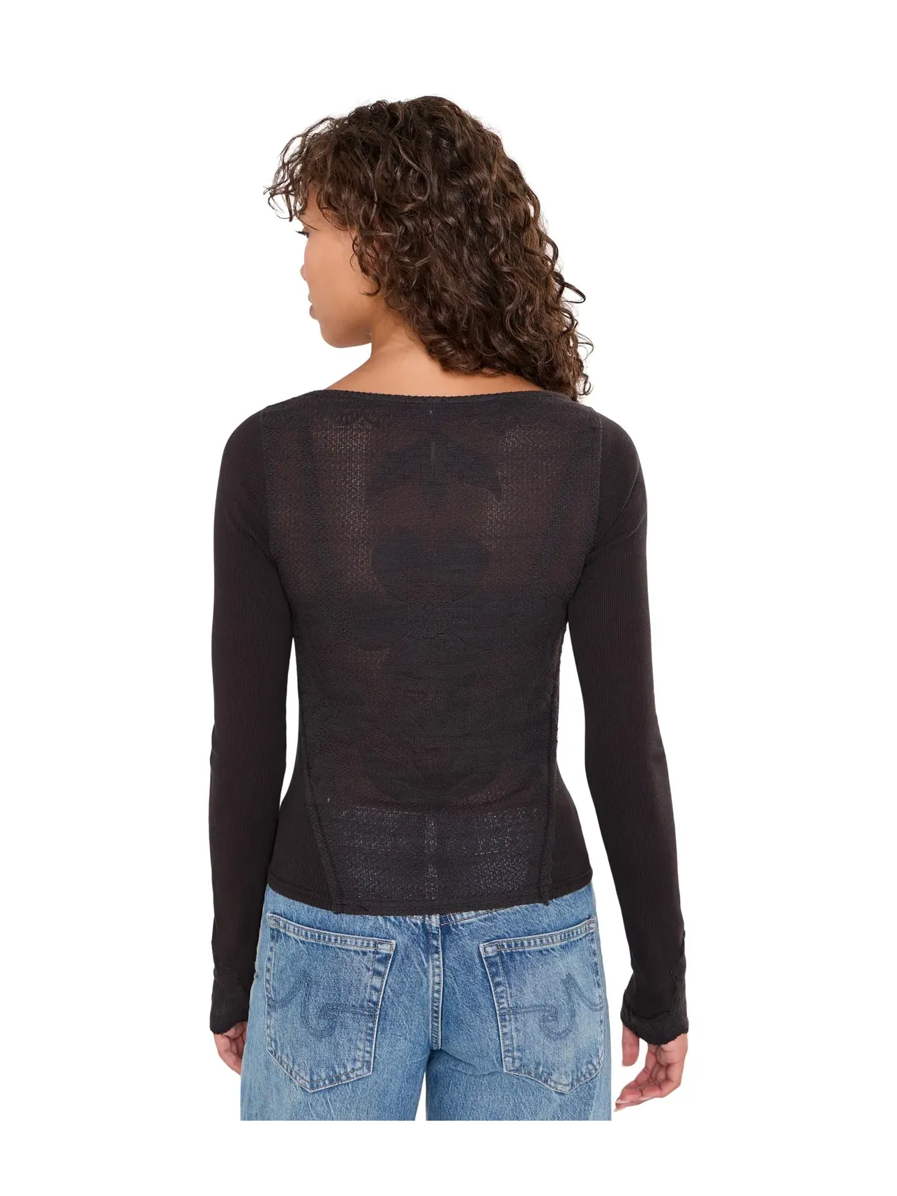 Футболка с длинными рукавами Delilah Free People — изображение 4 из 5, черный