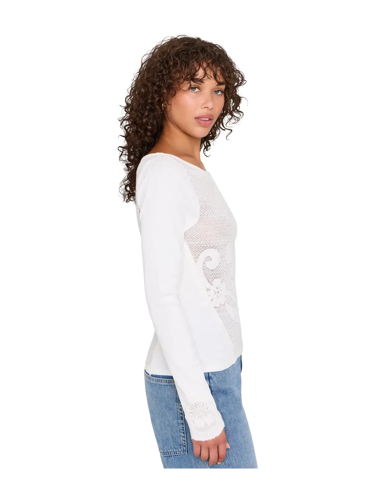 Футболка с длинными рукавами Delilah Free People — изображение 3 из 5, слоновая кость