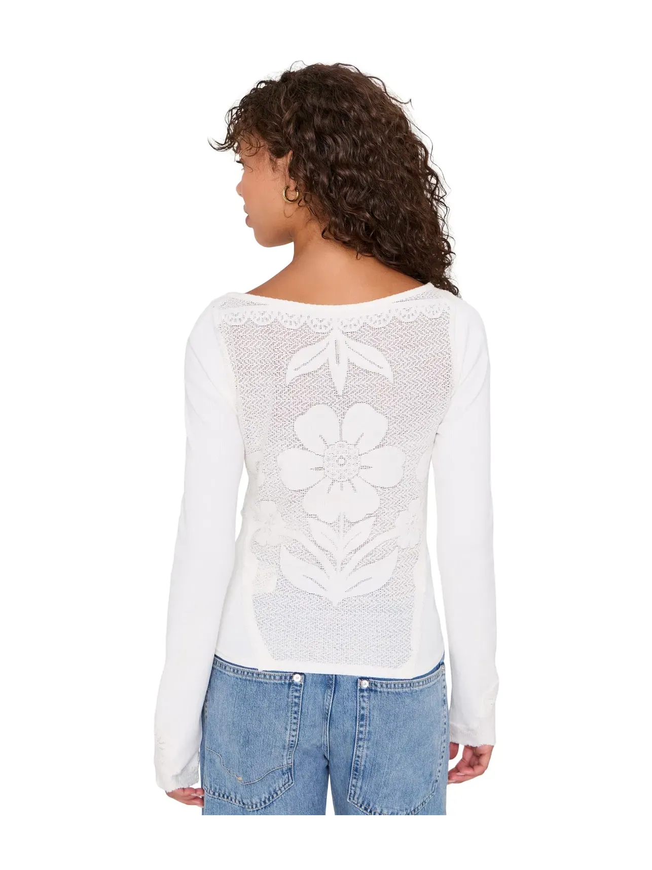 Футболка с длинными рукавами Delilah Free People — изображение 4 из 5, слоновая кость