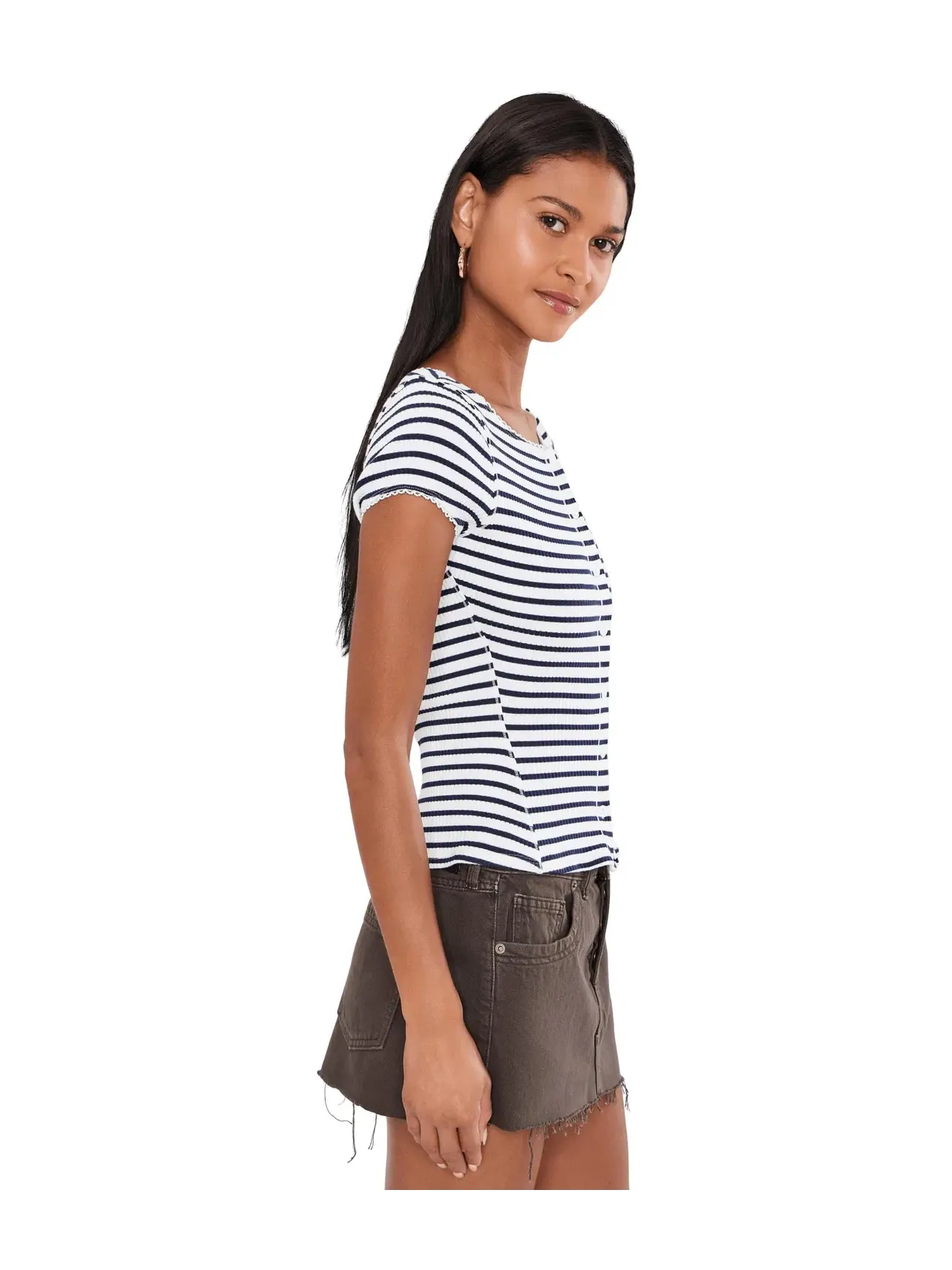 Кардиган в полоску Most Wanted Striped Cardi Free People — изображение 3 из 5, черный/белый