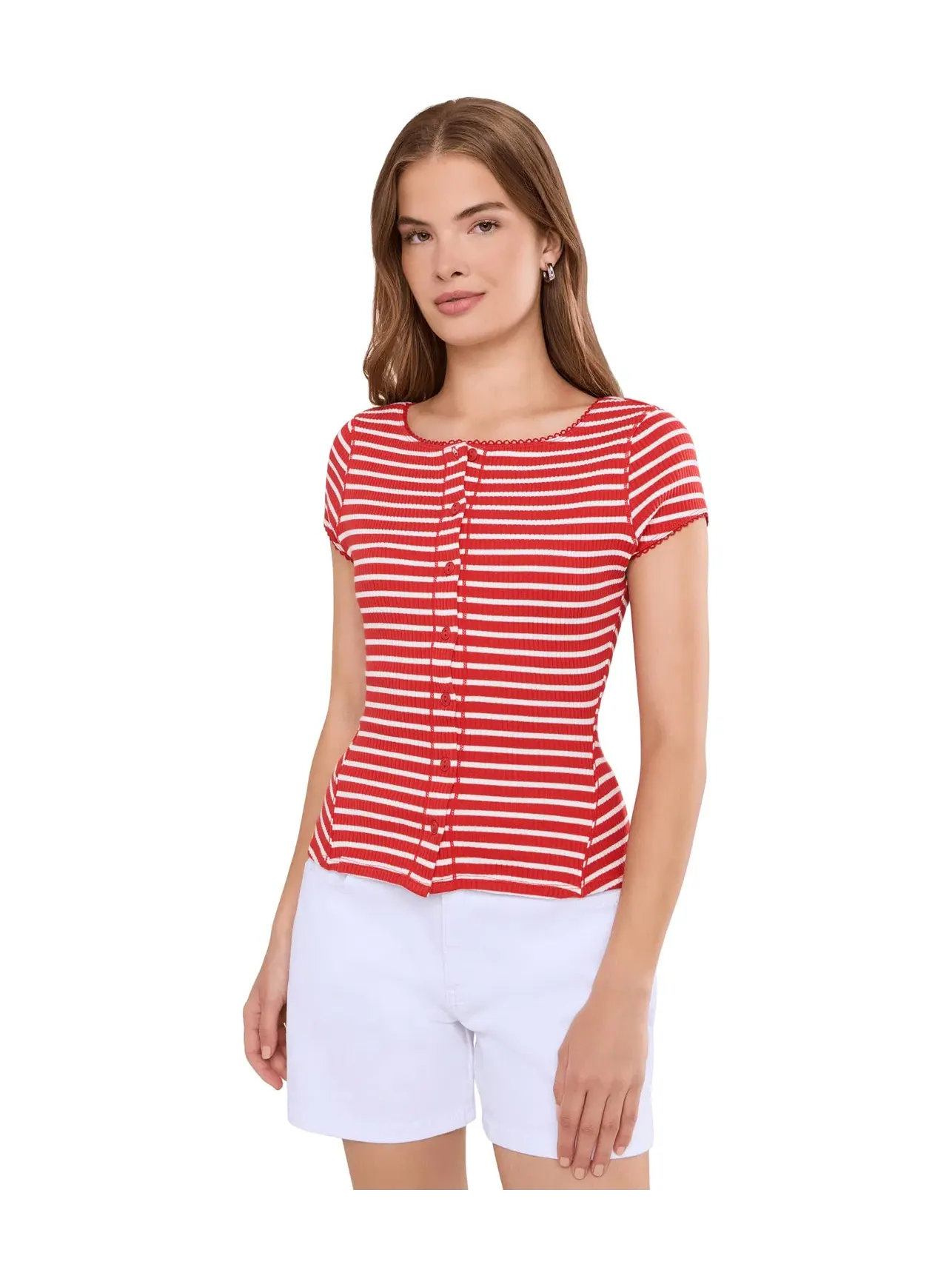 Кардиган в полоску Most Wanted Striped Cardi Free People — изображение 1 из 5, красный/белый