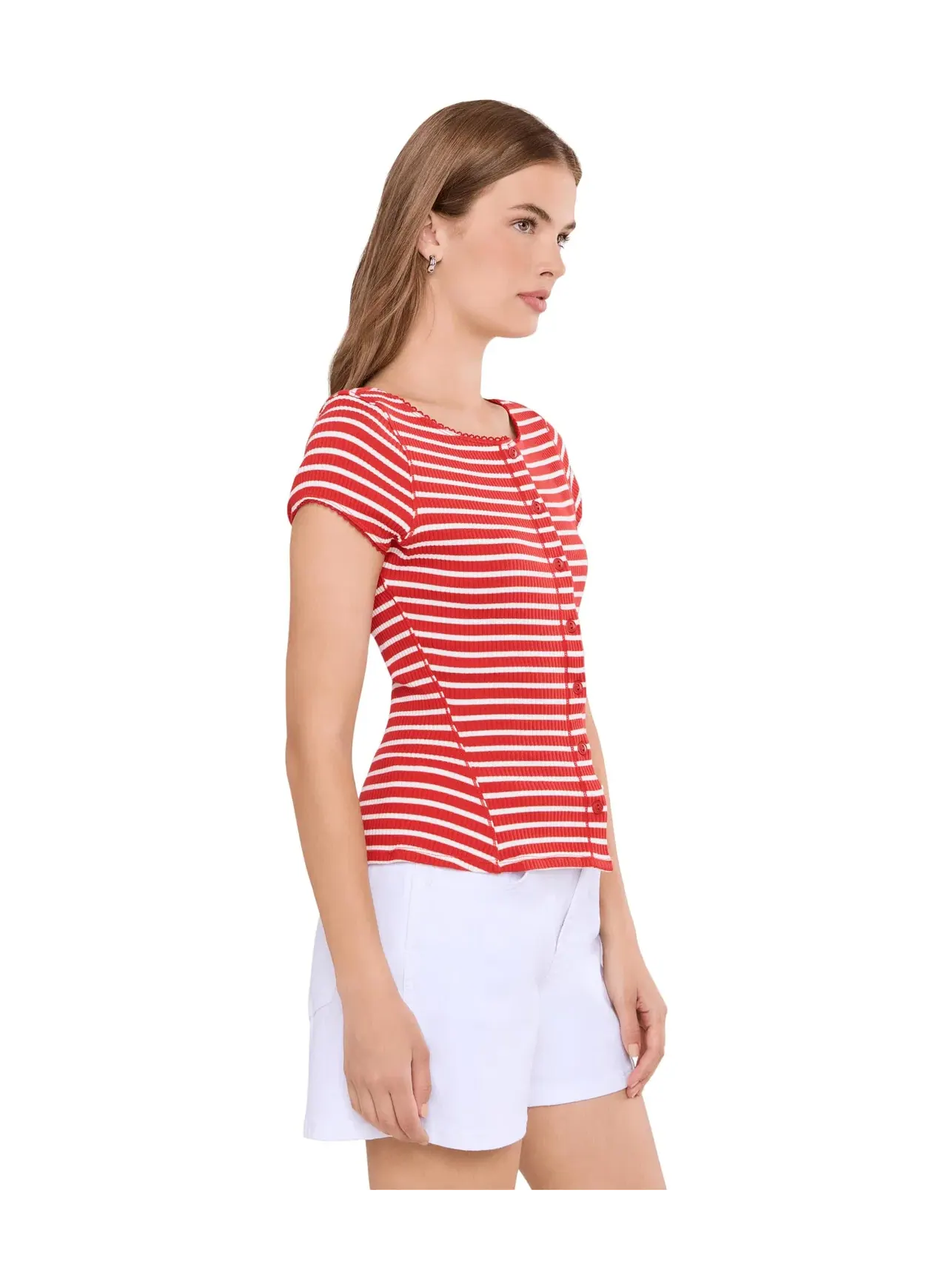 Кардиган в полоску Most Wanted Striped Cardi Free People — изображение 3 из 5, красный/белый