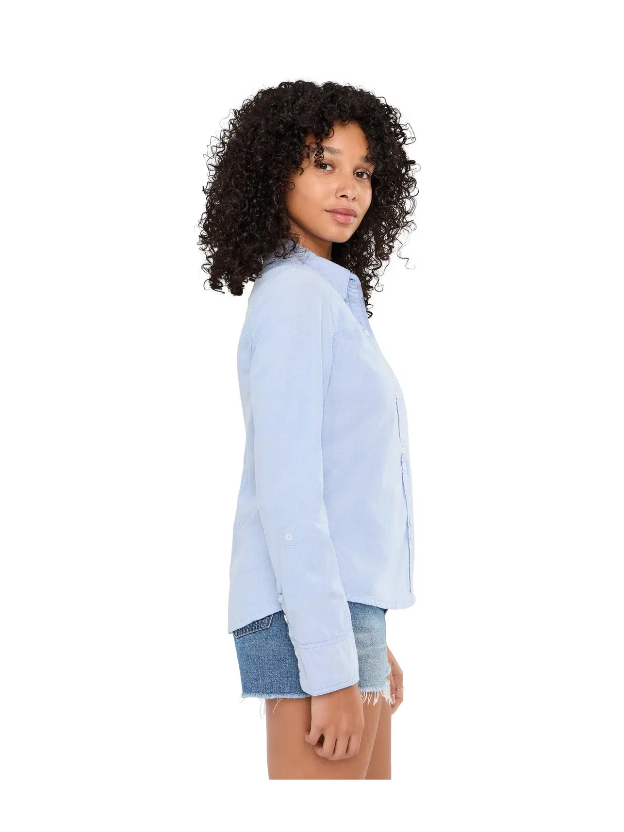 Оксфордская рубашка Benny Slim Oxford Free People — изображение 3 из 5, синий