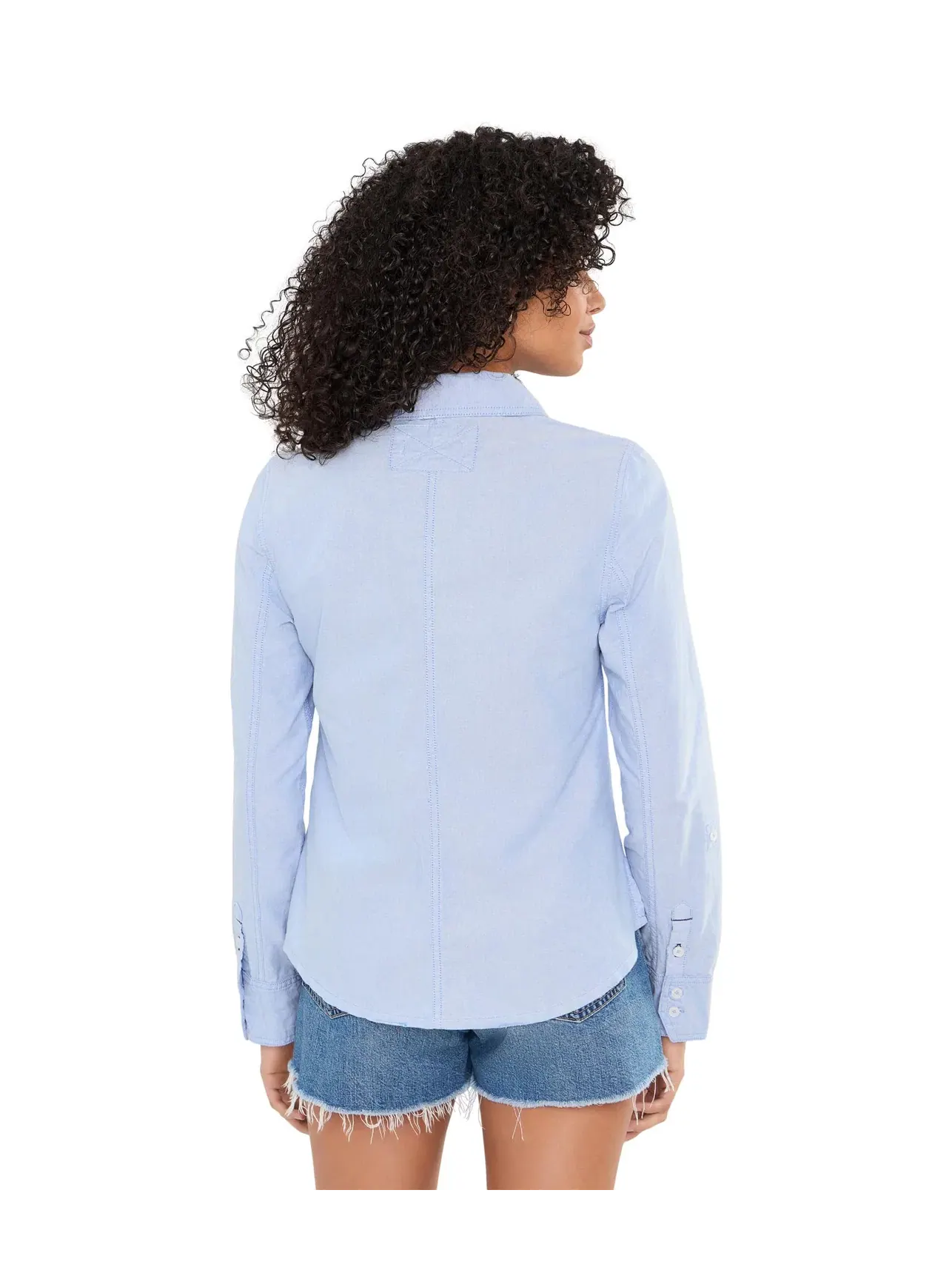 Оксфордская рубашка Benny Slim Oxford Free People — изображение 4 из 5, синий