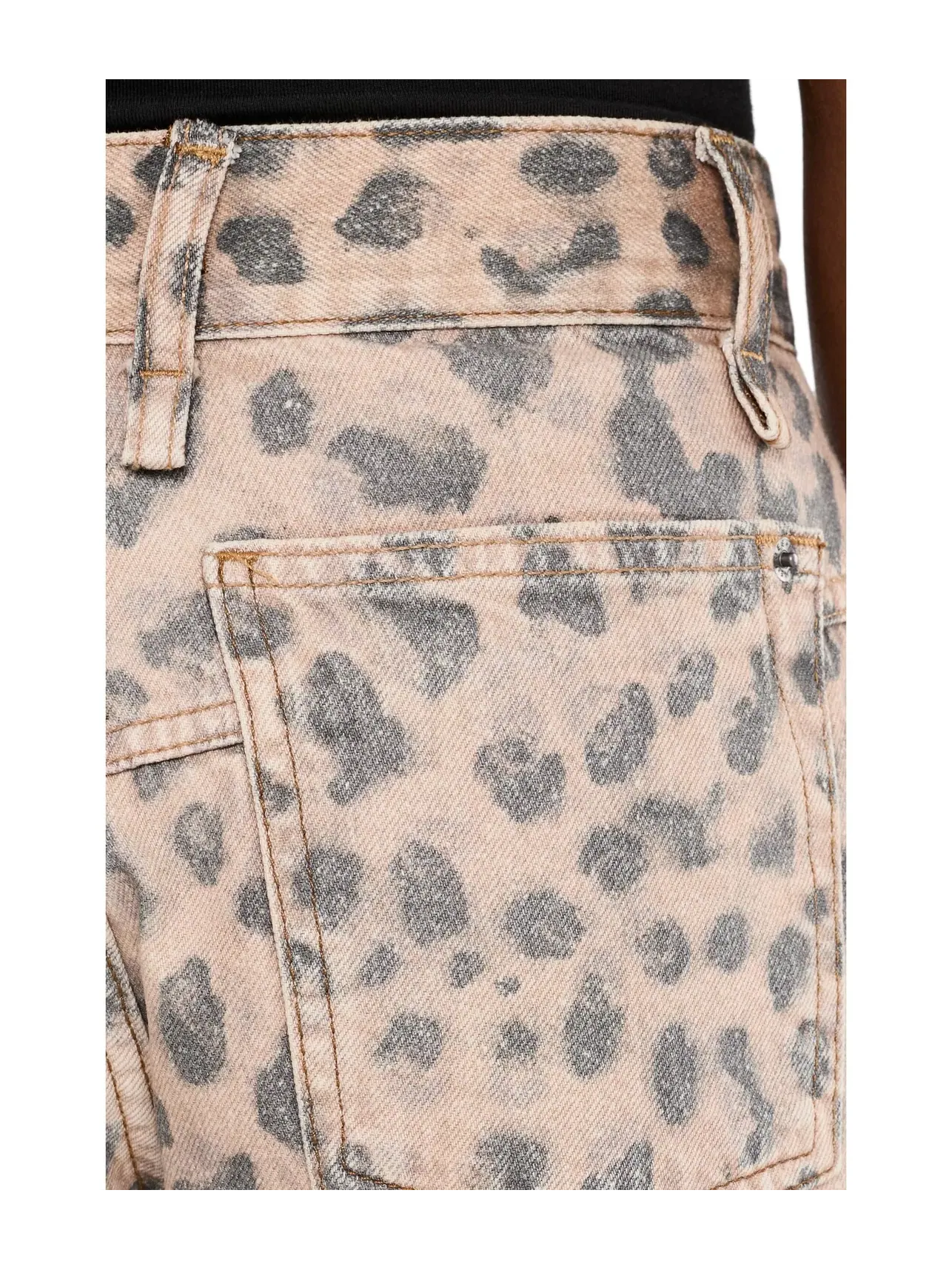 Джинсовые шорты с принтом Now or Never Printed Denim Free People — изображение 5 из 5, коричневый