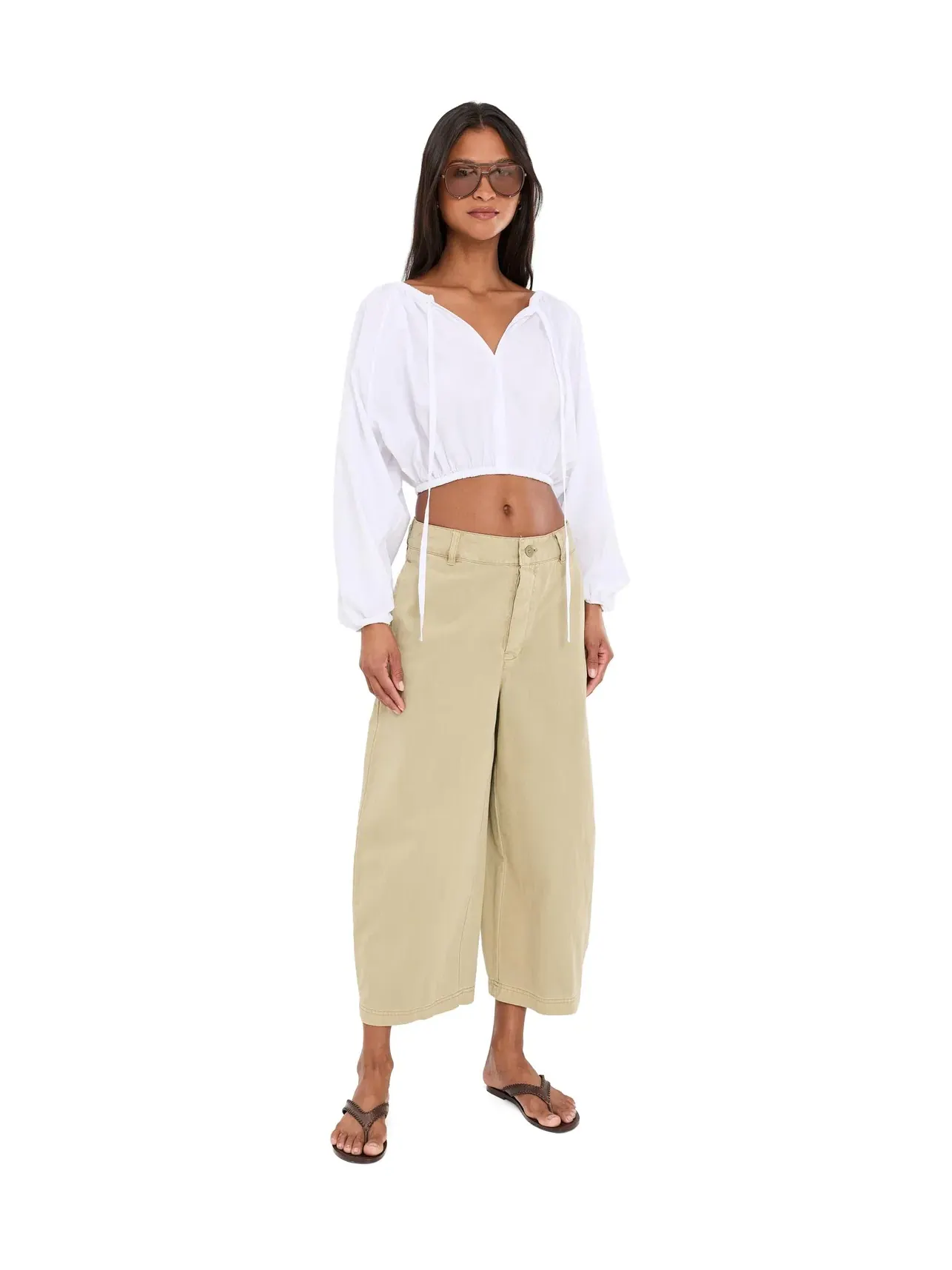 Брюки-чиносы We The Free Lay Down Free People — изображение 2 из 5, зеленый