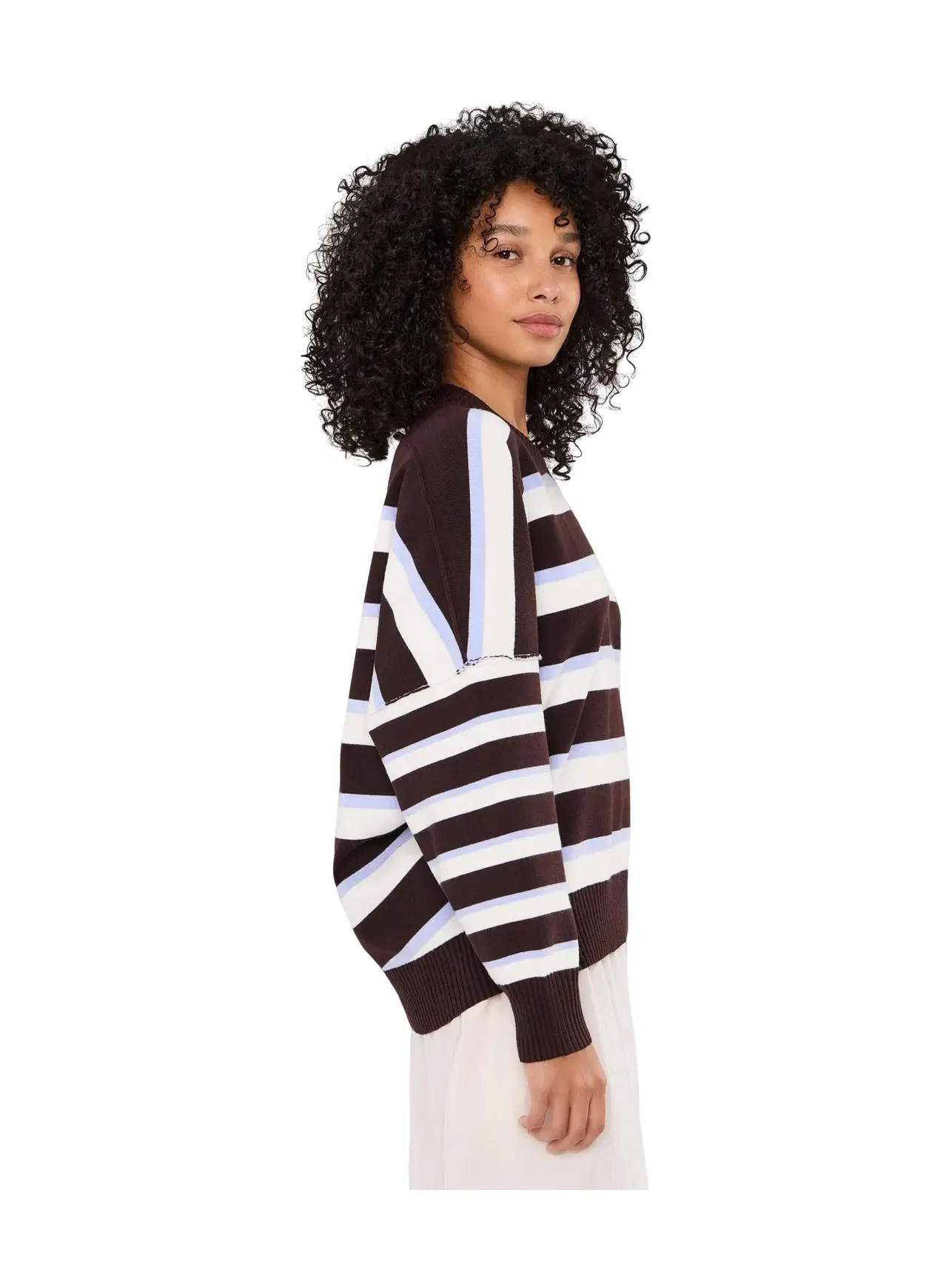 Пуловер Stripe Muse Free People — изображение 3 из 5, коричневый