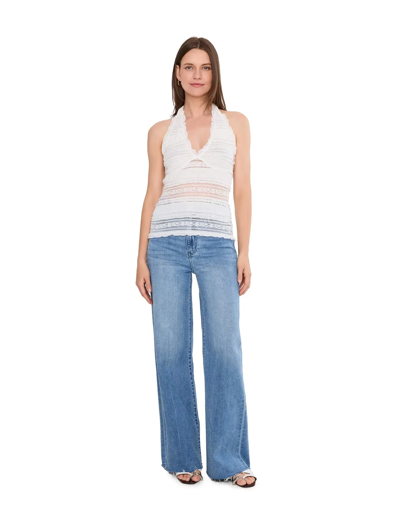 Кокетливая блузка с оборками Free People — изображение 2 из 5, слоновая кость