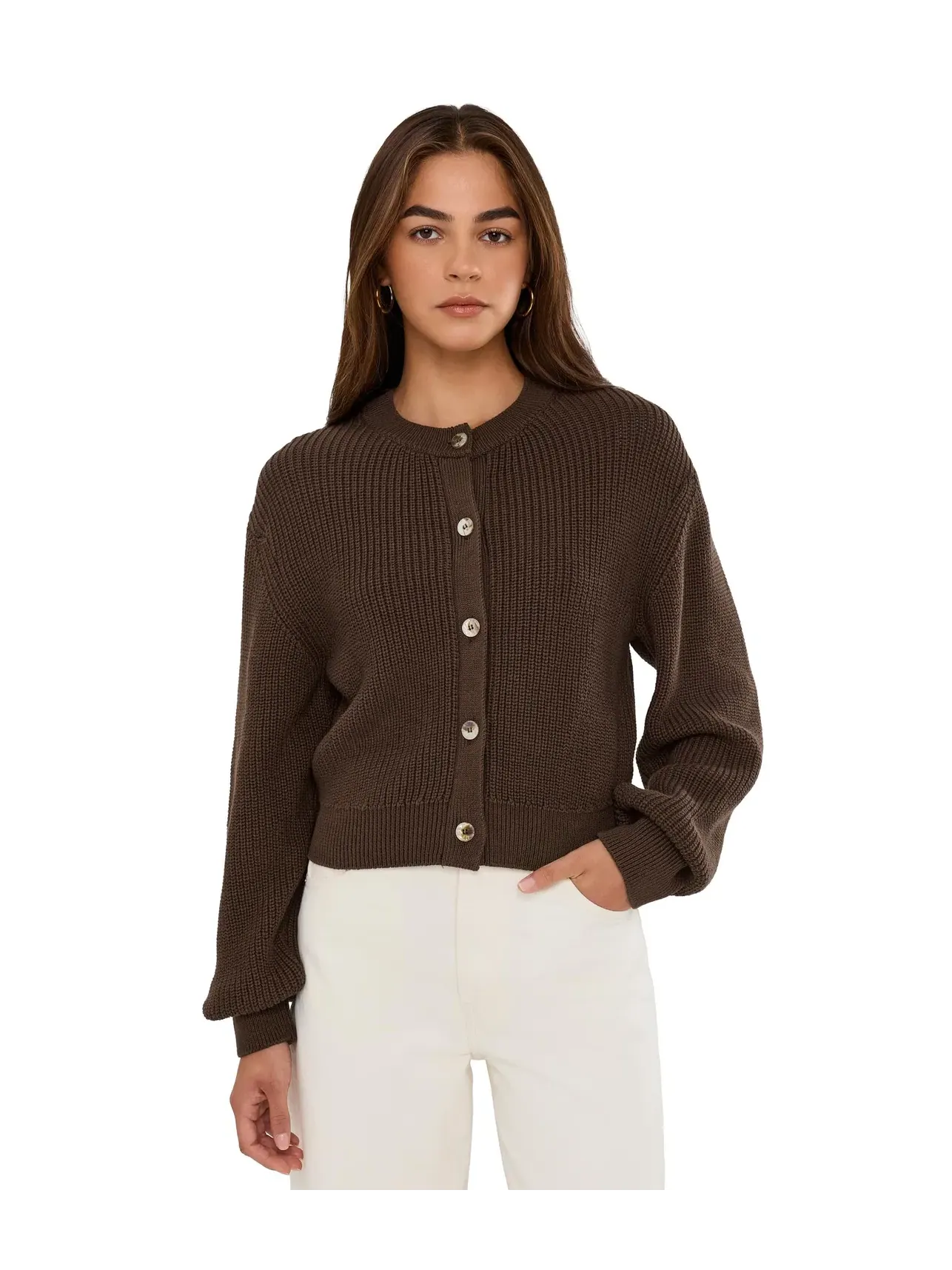 Венский кардиган Free People — изображение 1 из 5, кофейный