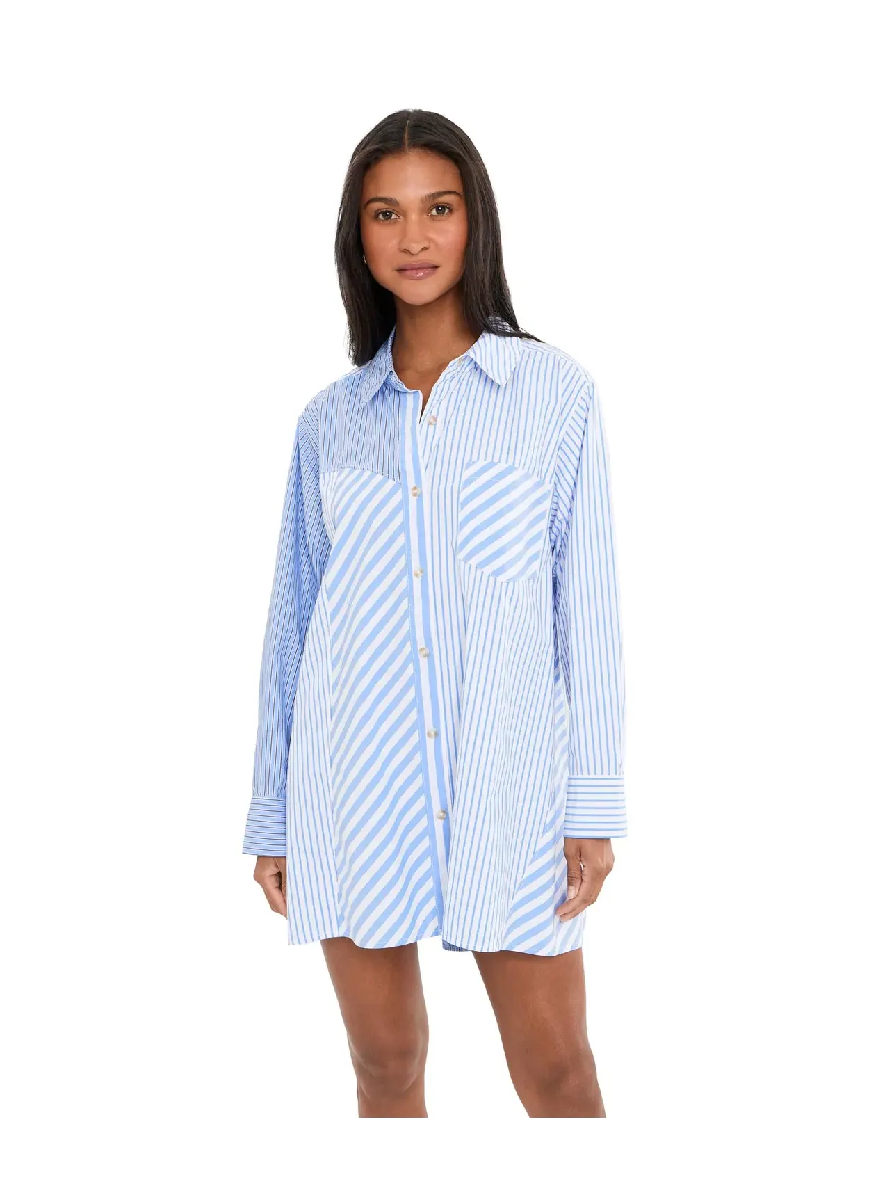 Мини-платье Oxford Club Mini Free People — изображение 1 из 5, синий