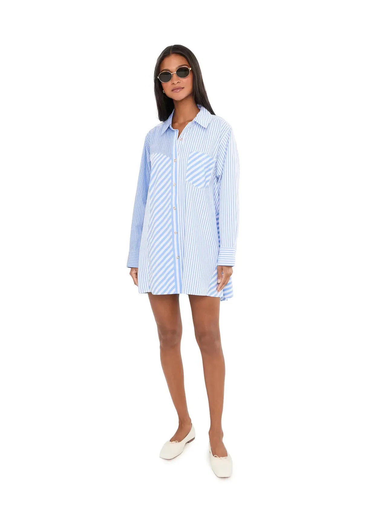 Мини-платье Oxford Club Mini Free People — изображение 2 из 5, синий