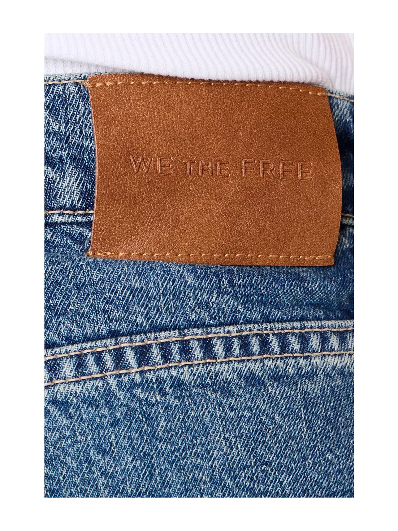 Джинсы с низкой посадкой We The Free Golden Hour Free People — изображение 5 из 5, синий