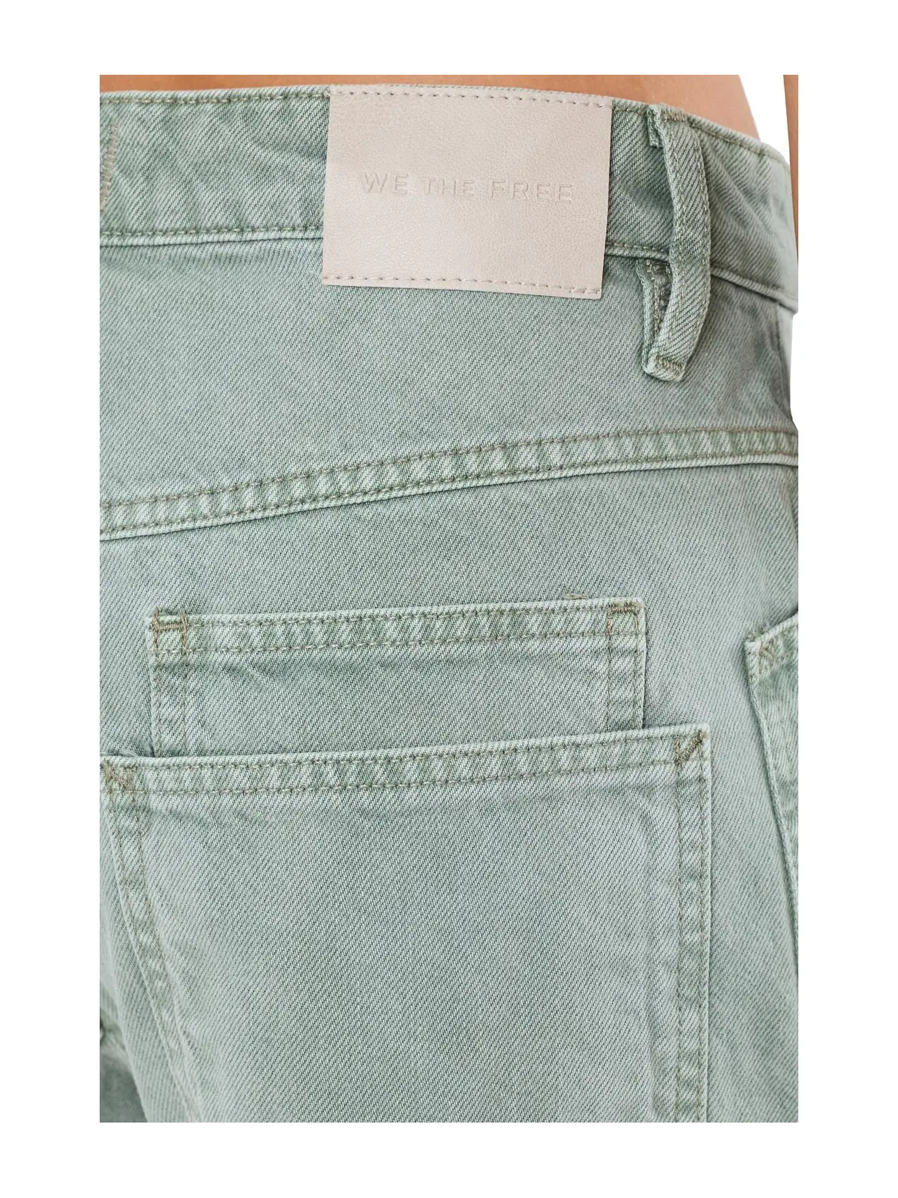 Джинсы We The Free Minimalist Moxie Barrel Jeans Free People — изображение 5 из 5, зеленый