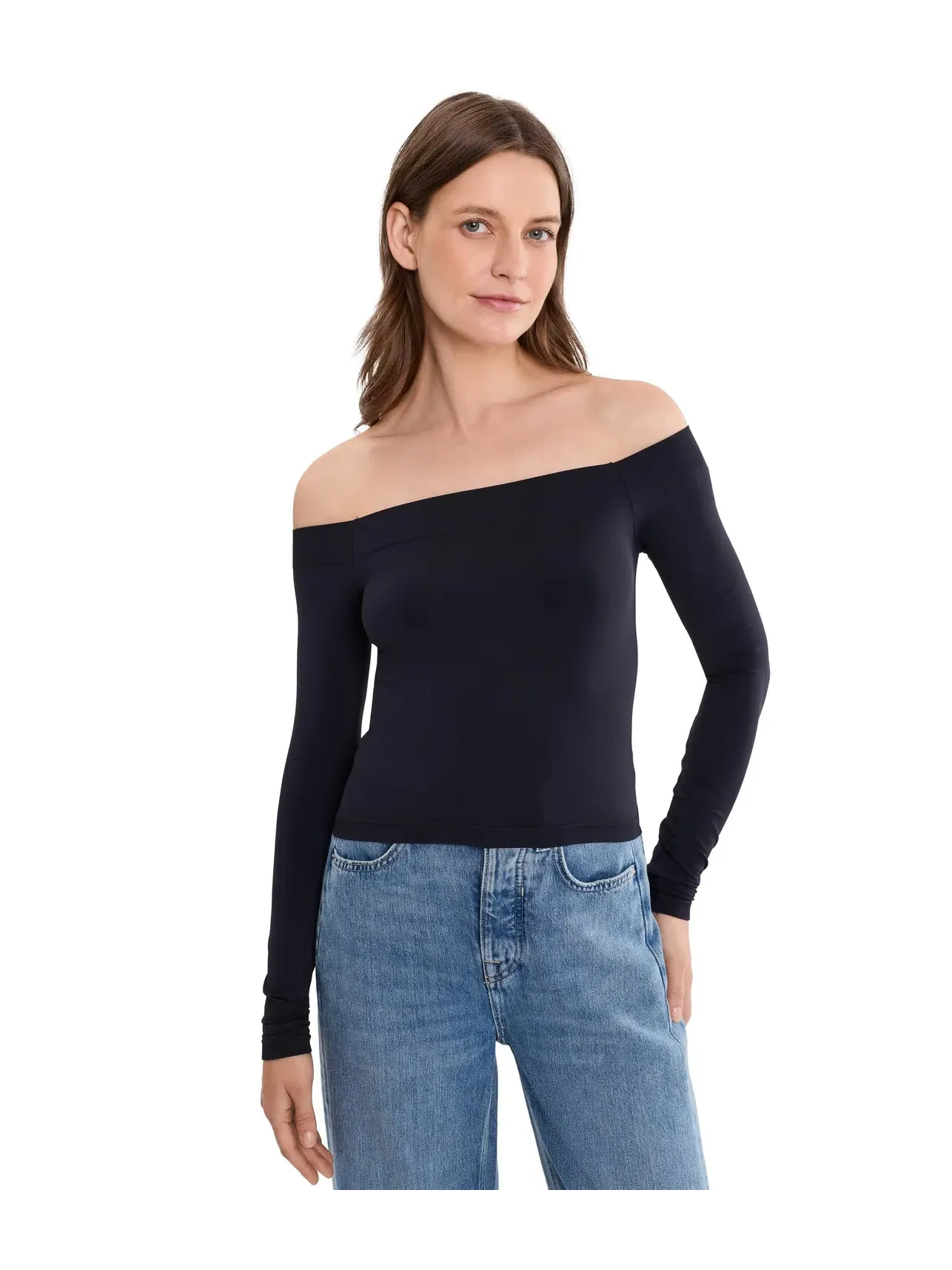 Топ с открытыми плечами, второй раунд Free People — изображение 1 из 5, черный
