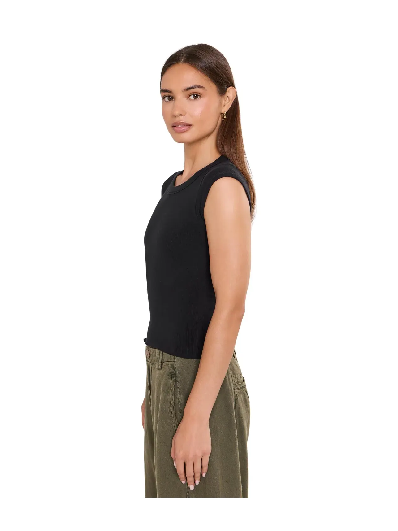 Мягкая бесшовная детская футболка из модала Free People — изображение 3 из 5, черный