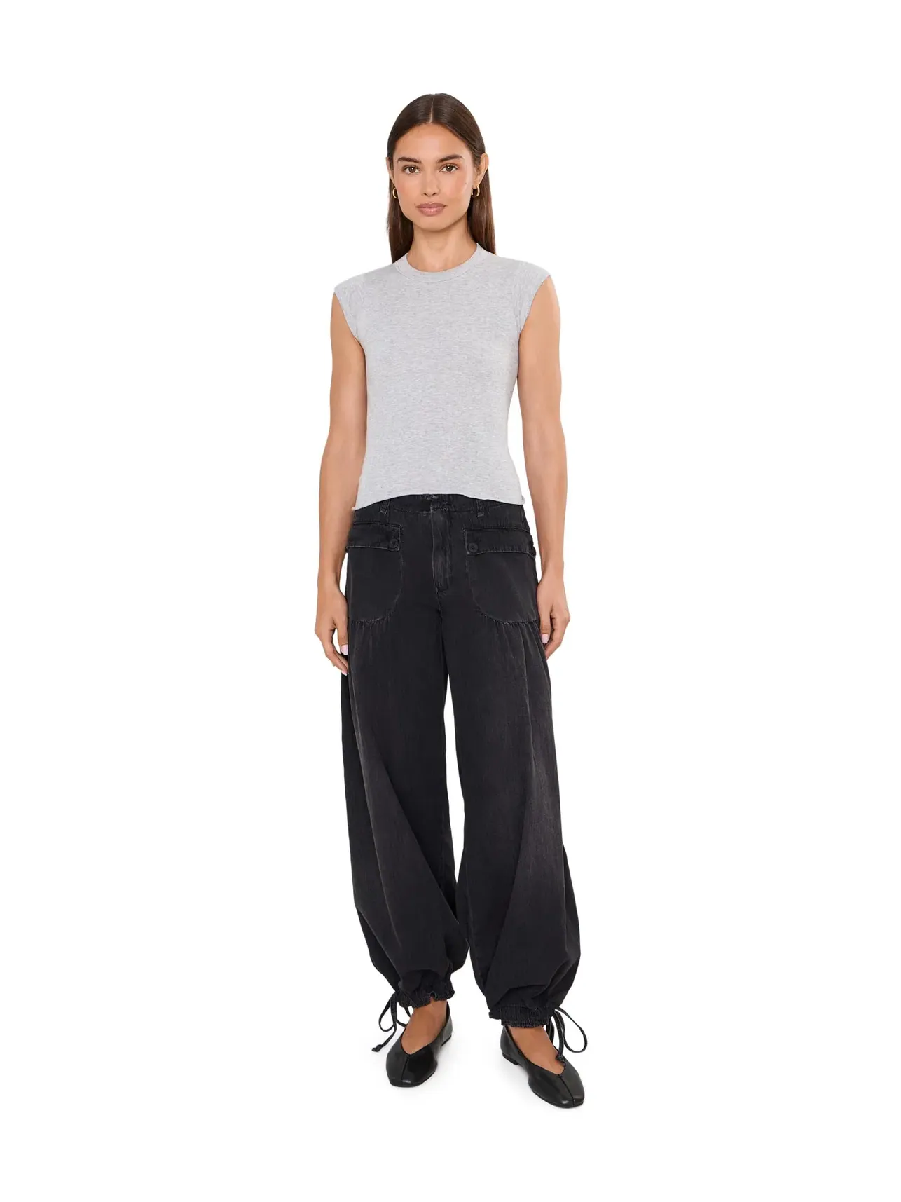 Мягкая бесшовная детская футболка из модала Free People — изображение 2 из 5, серый