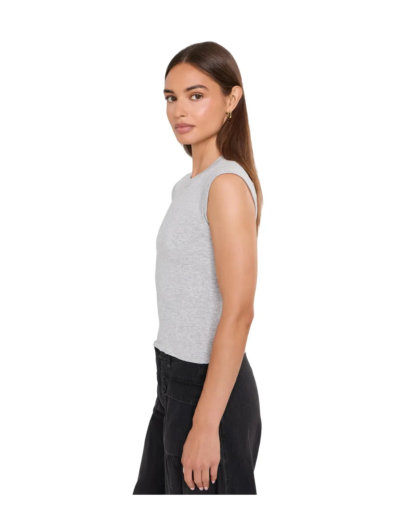 Мягкая бесшовная детская футболка из модала Free People — изображение 3 из 5, серый