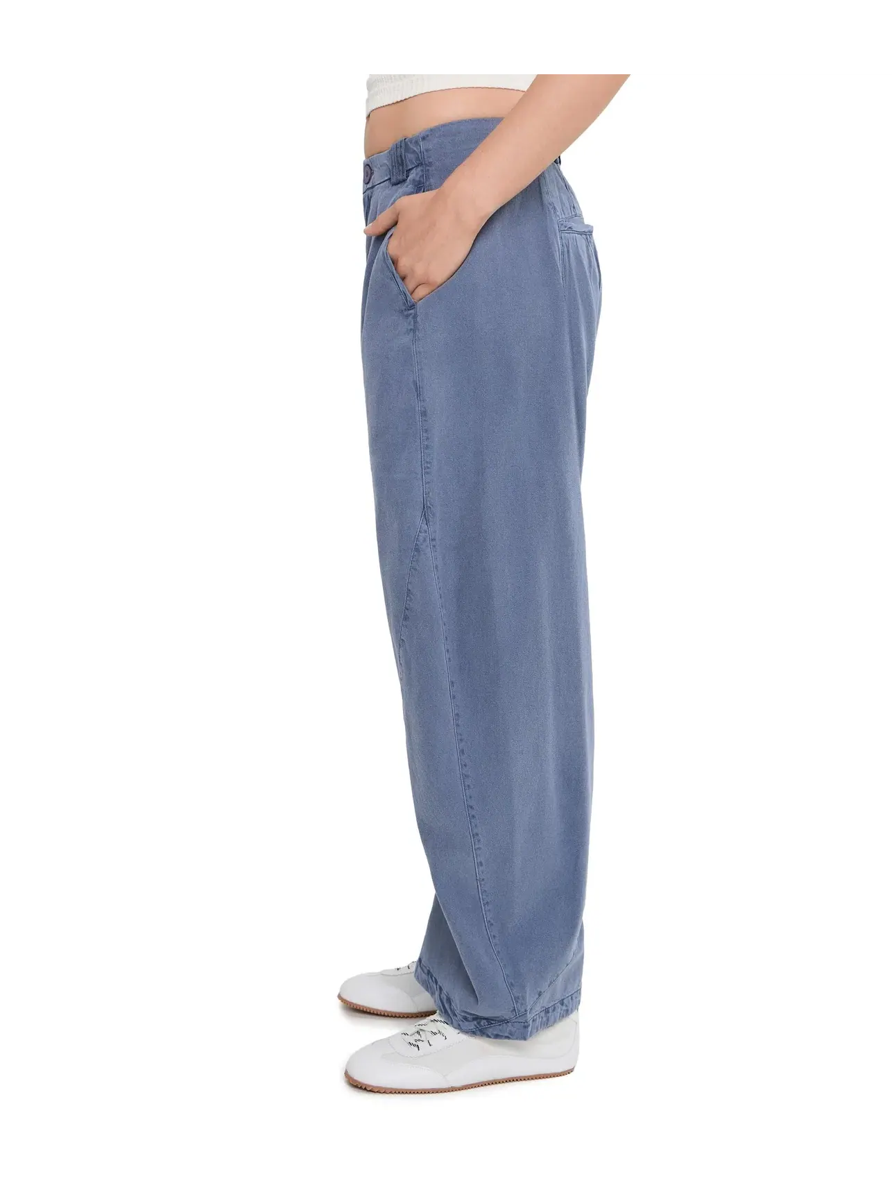 Брюки-чиносы Spotlight Washed Barrel Free People — изображение 3 из 5, серый