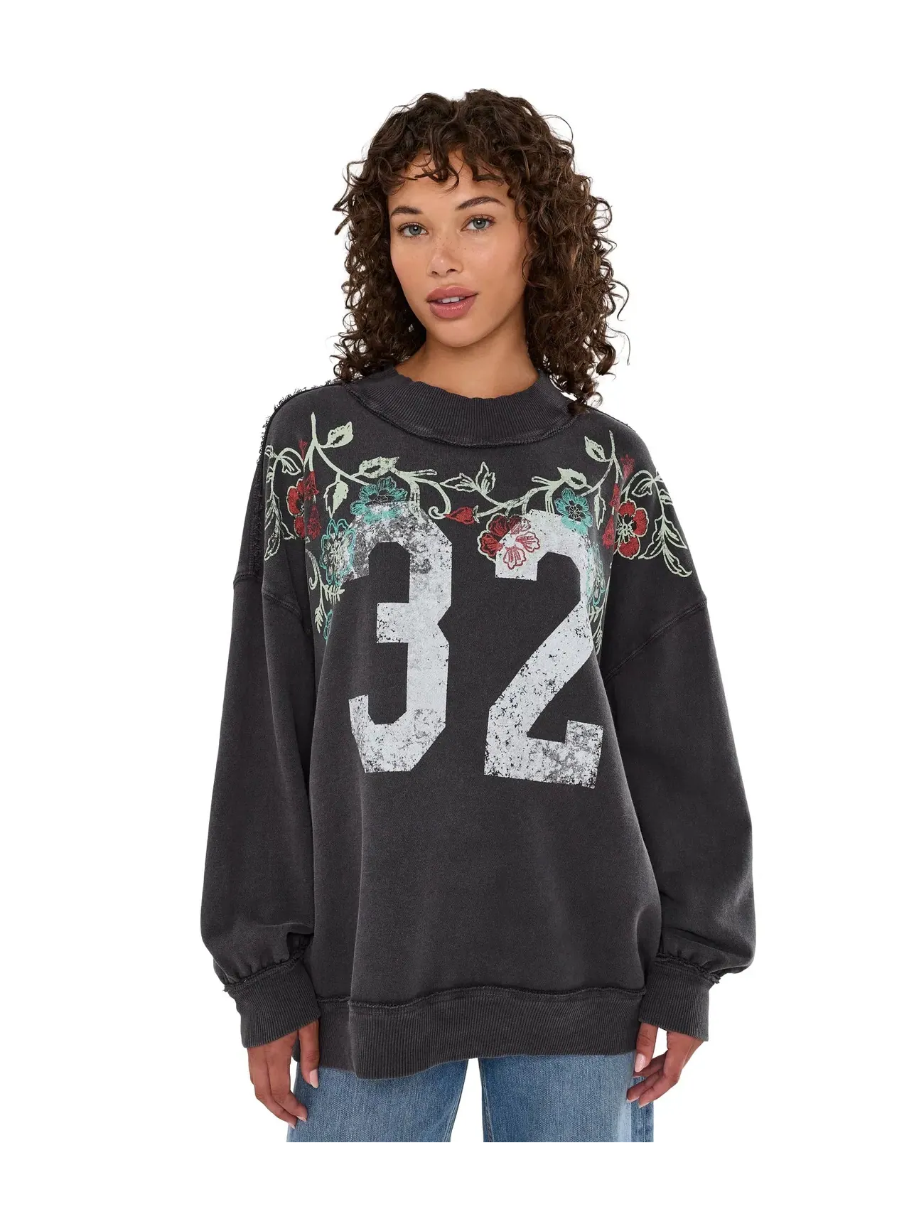 Толстовка We The Free Palm Spring Turtleneck Graphic Pullover Free People — изображение 1 из 5, черный