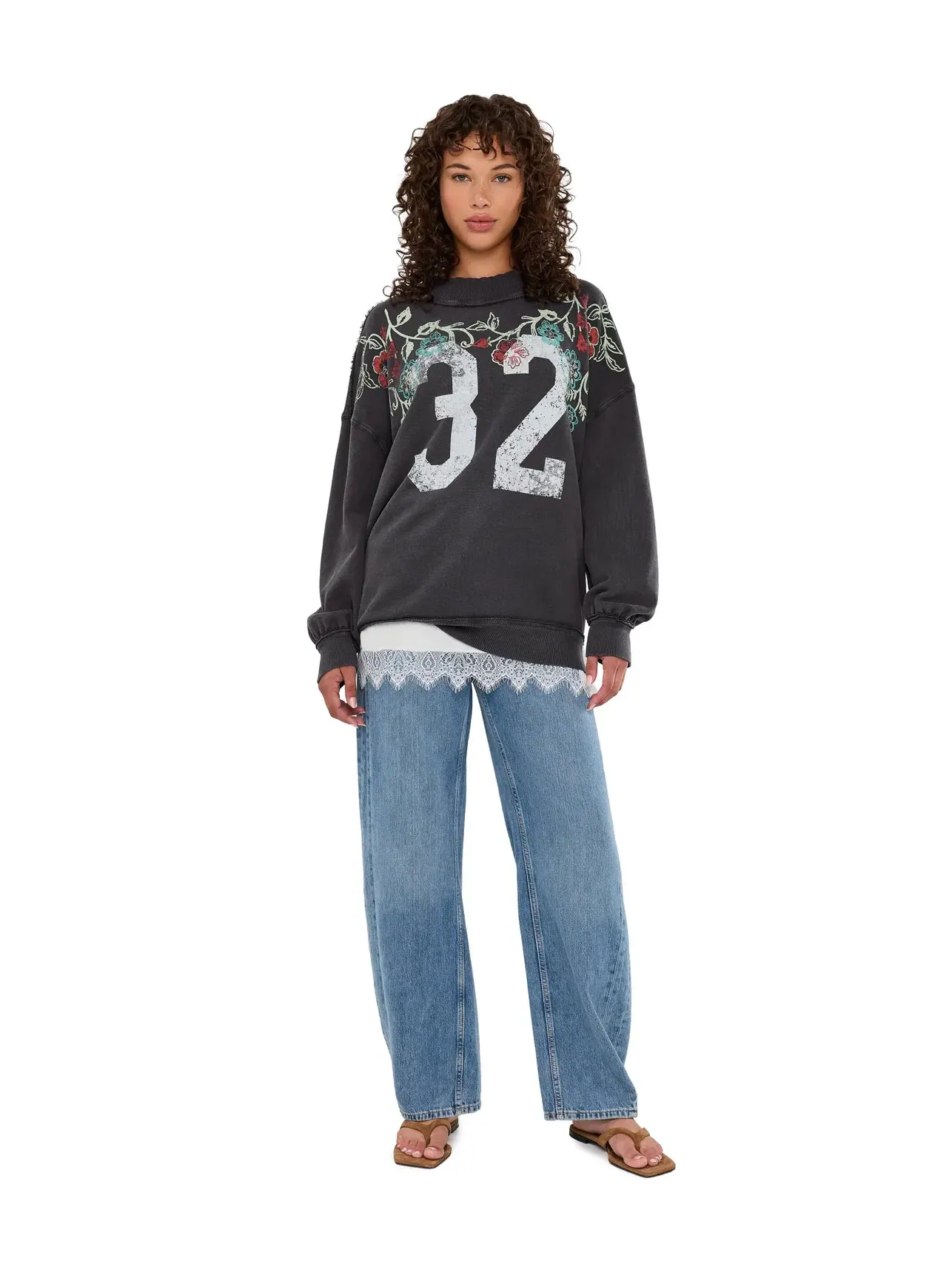 Толстовка We The Free Palm Spring Turtleneck Graphic Pullover Free People — изображение 2 из 5, черный