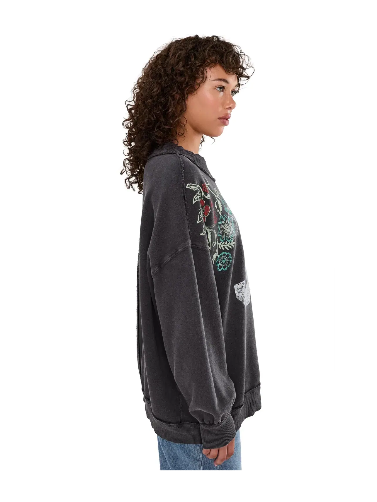 Толстовка We The Free Palm Spring Turtleneck Graphic Pullover Free People — изображение 3 из 5, черный
