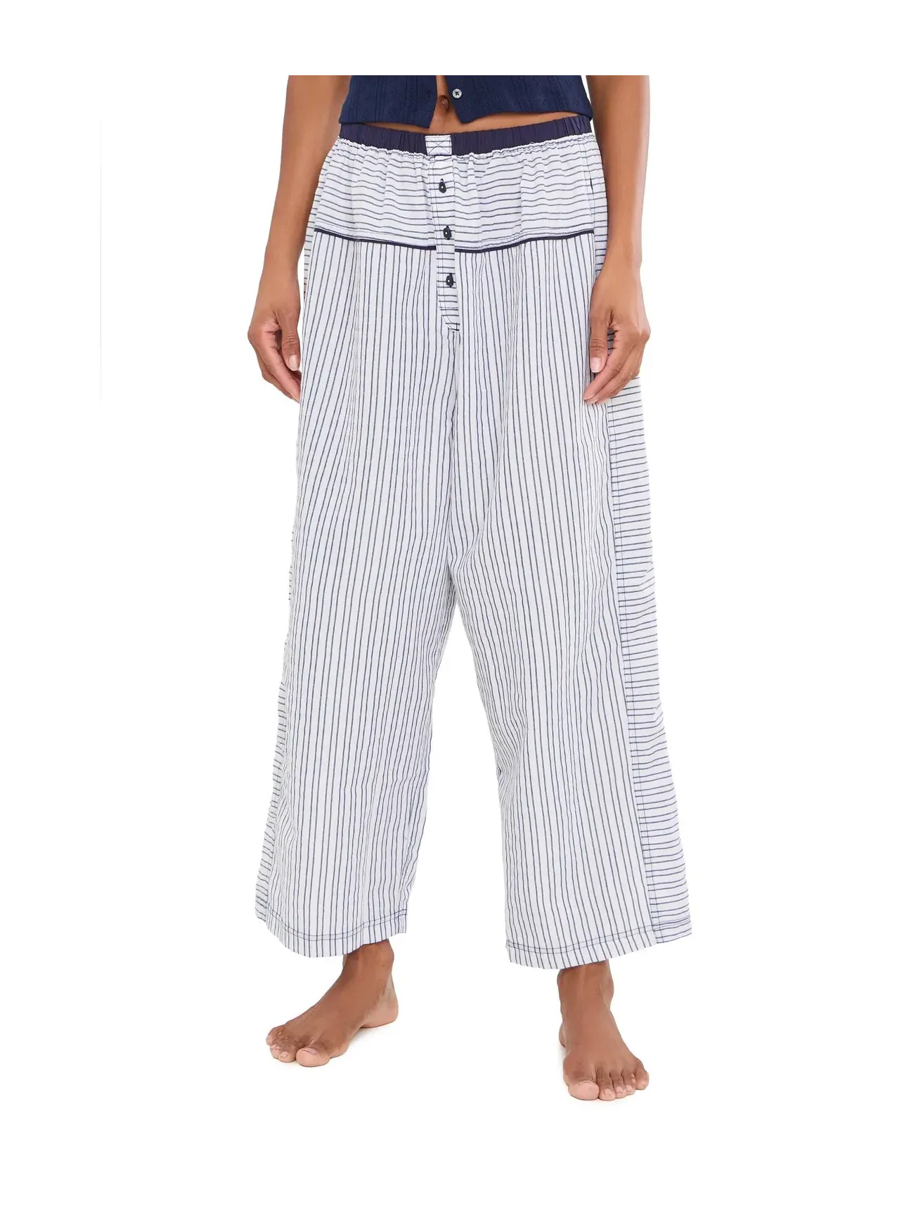 Пижамные брюки Cross My Heart Lounge Pan Free People — изображение 1 из 5, слоновая кость