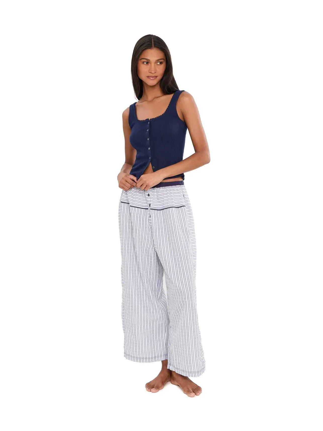 Пижамные брюки Cross My Heart Lounge Pan Free People — изображение 2 из 5, слоновая кость