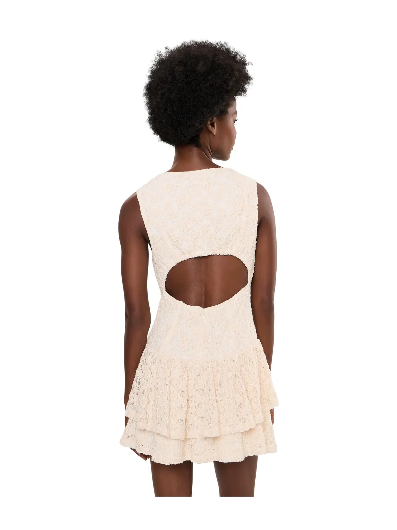 Кружевное мини-платье Slow Burn Lace Mini Free People — изображение 4 из 5, натуральный микс