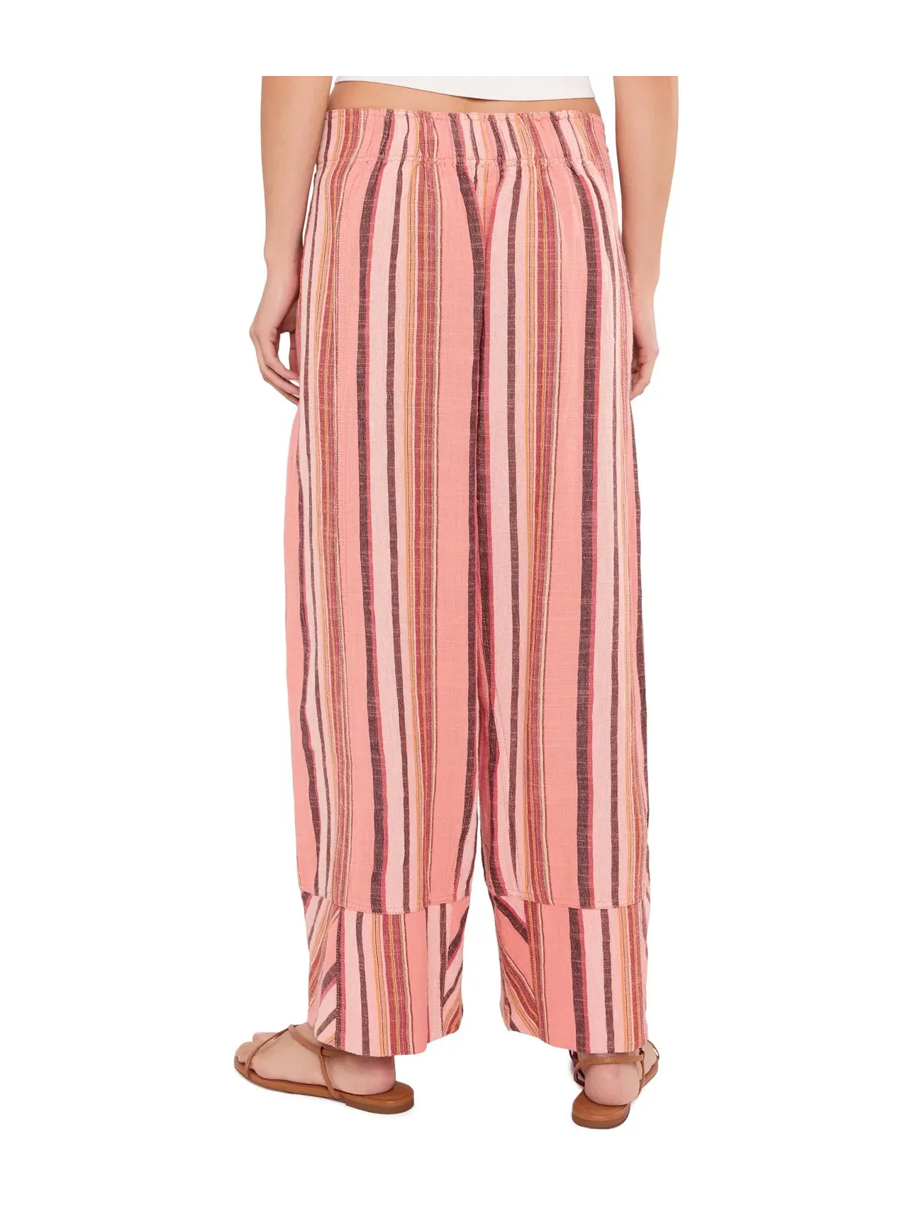 Льняные полосатые брюки Day's End Free People — изображение 4 из 5, комбинированный