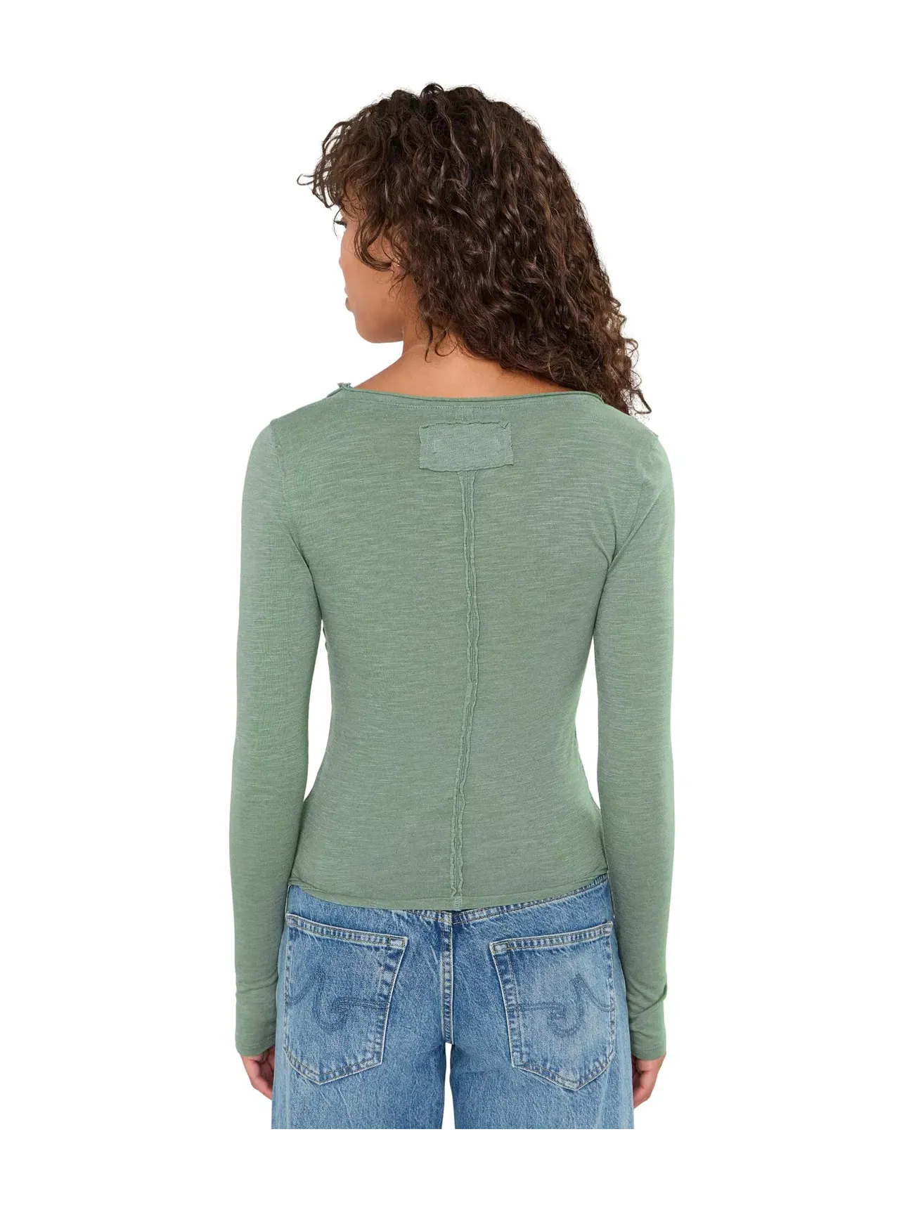 Лонгслив Siren Long Sleeve Free People — изображение 4 из 5, оливковый