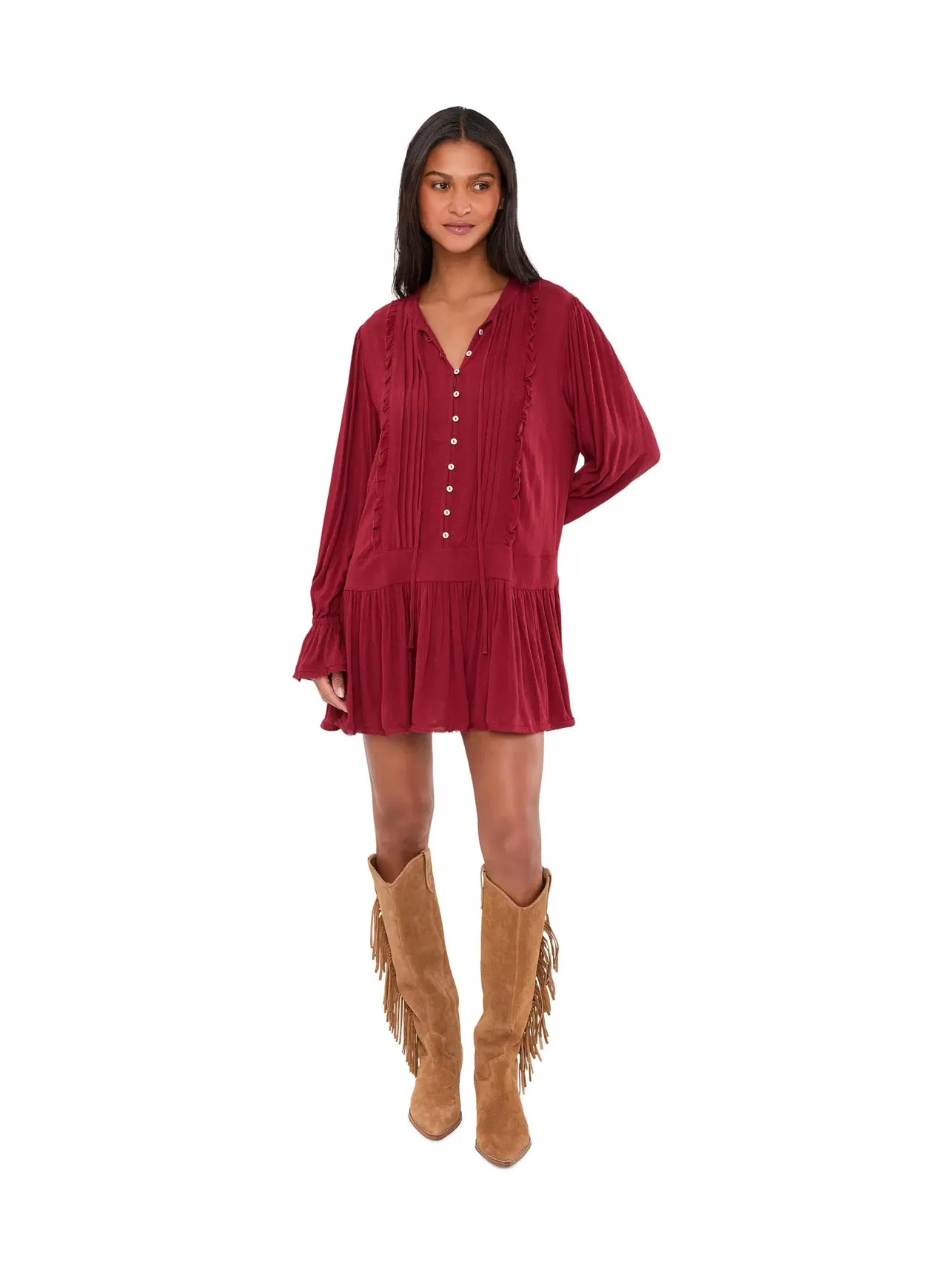 Мини-платье Haute Heirloom Free People — изображение 2 из 5, красный