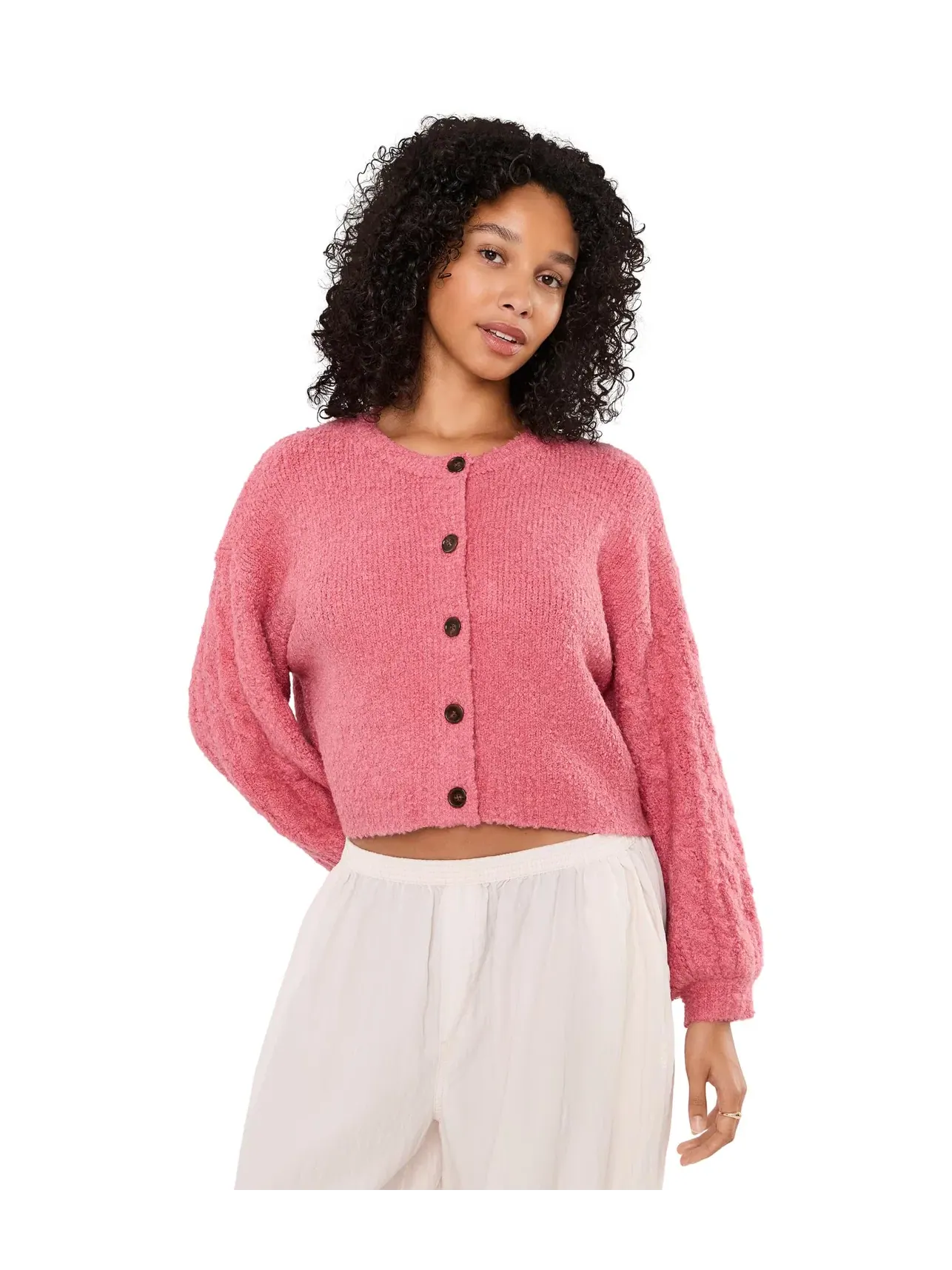 Кардиган Thistle Cardi Free People — изображение 1 из 5, винтажный розовый